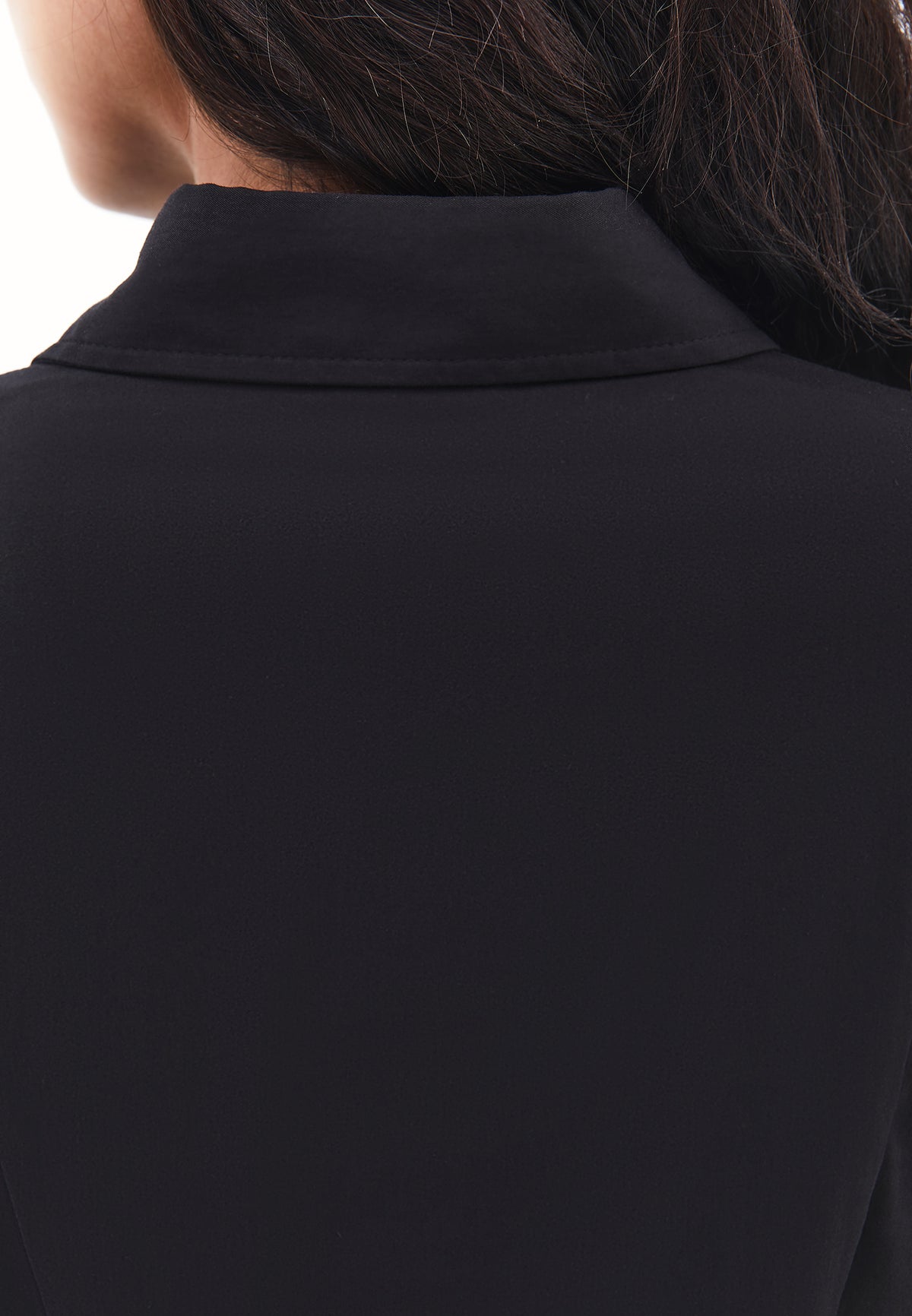 Long Sleeved Slim Shirt - BLACK