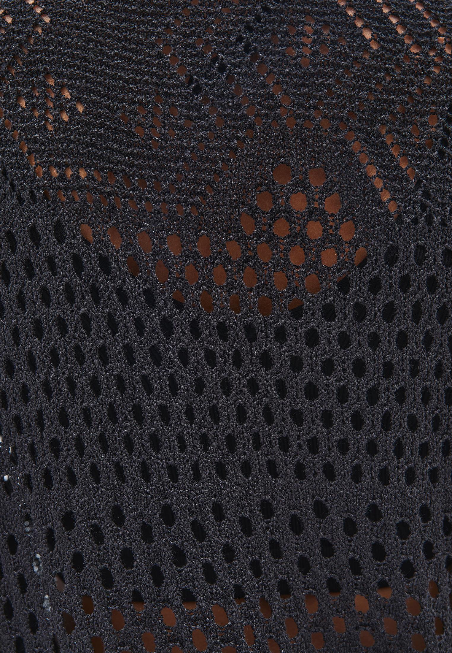 Midi Cardigan With Ajour Details - BLACK