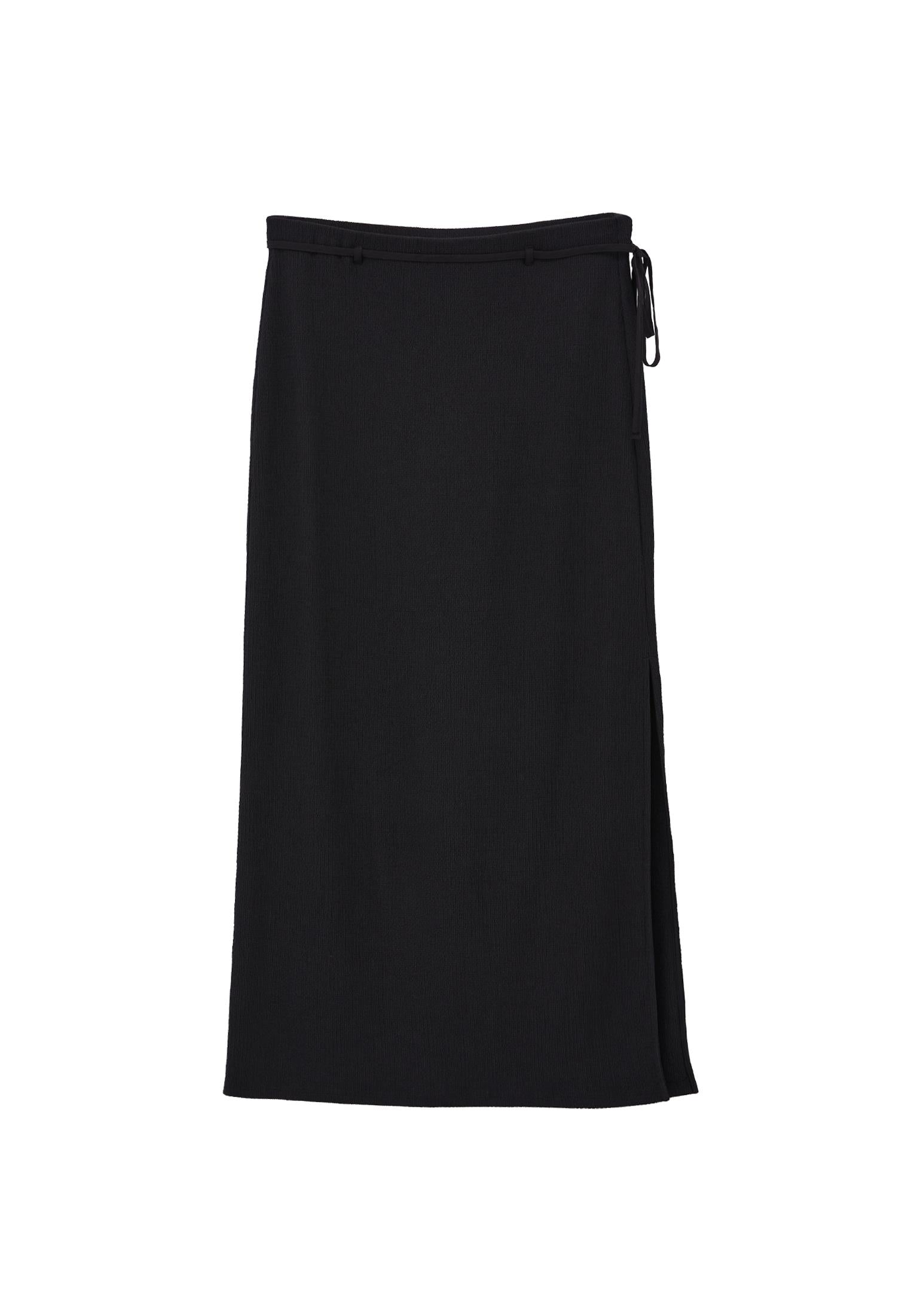 High Waist Slit Detailed Maxi Skirt - BLACK