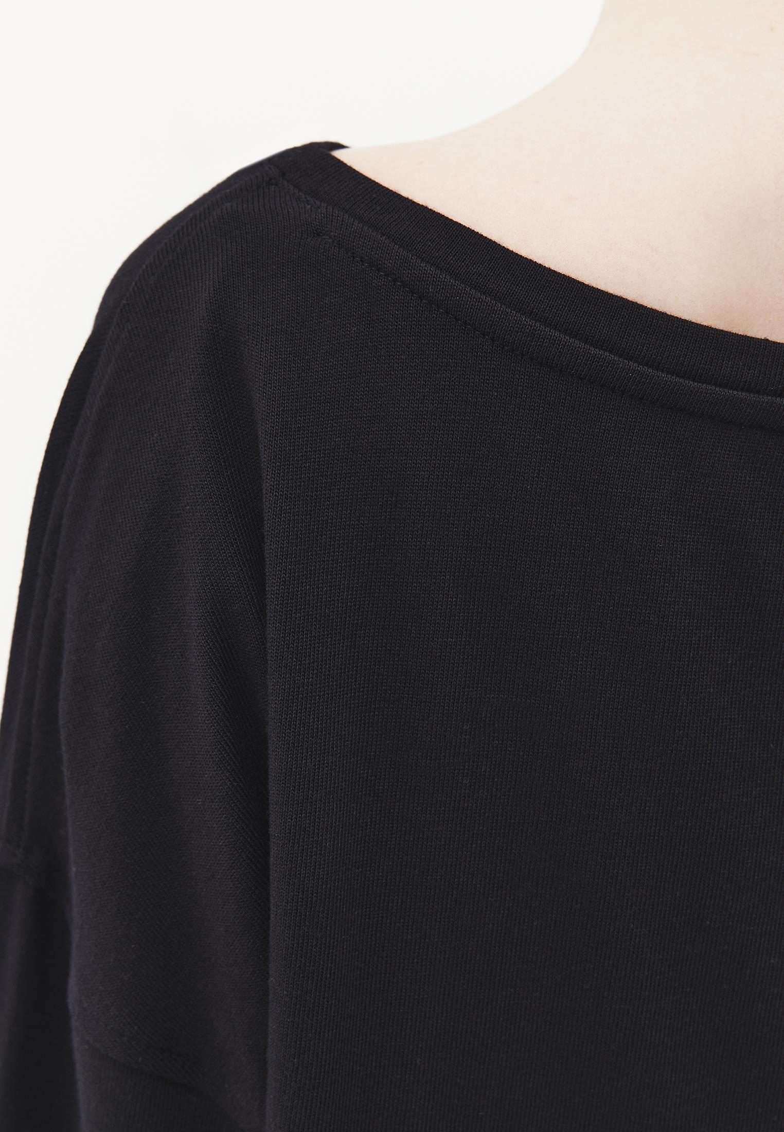 Lightweight Boat Neck Knit Sweater - BLACK