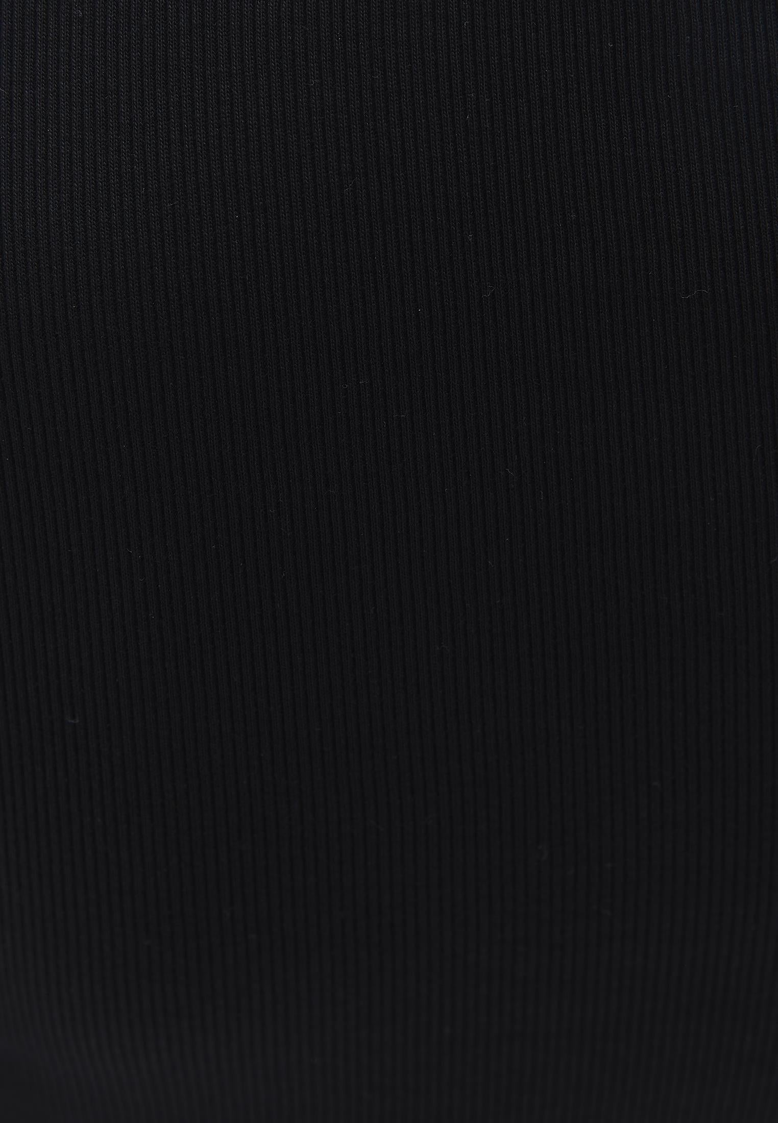 High Neck Long Sleeve Bodycon T-Shirt - BLACK