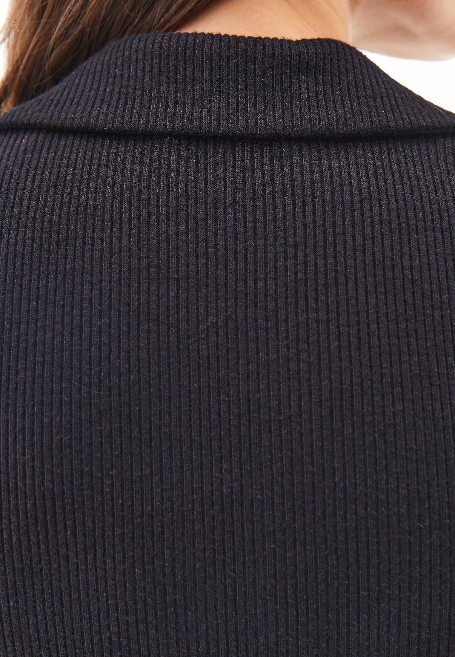 Polo Collar Zip Detailed Tank Top - BLACK