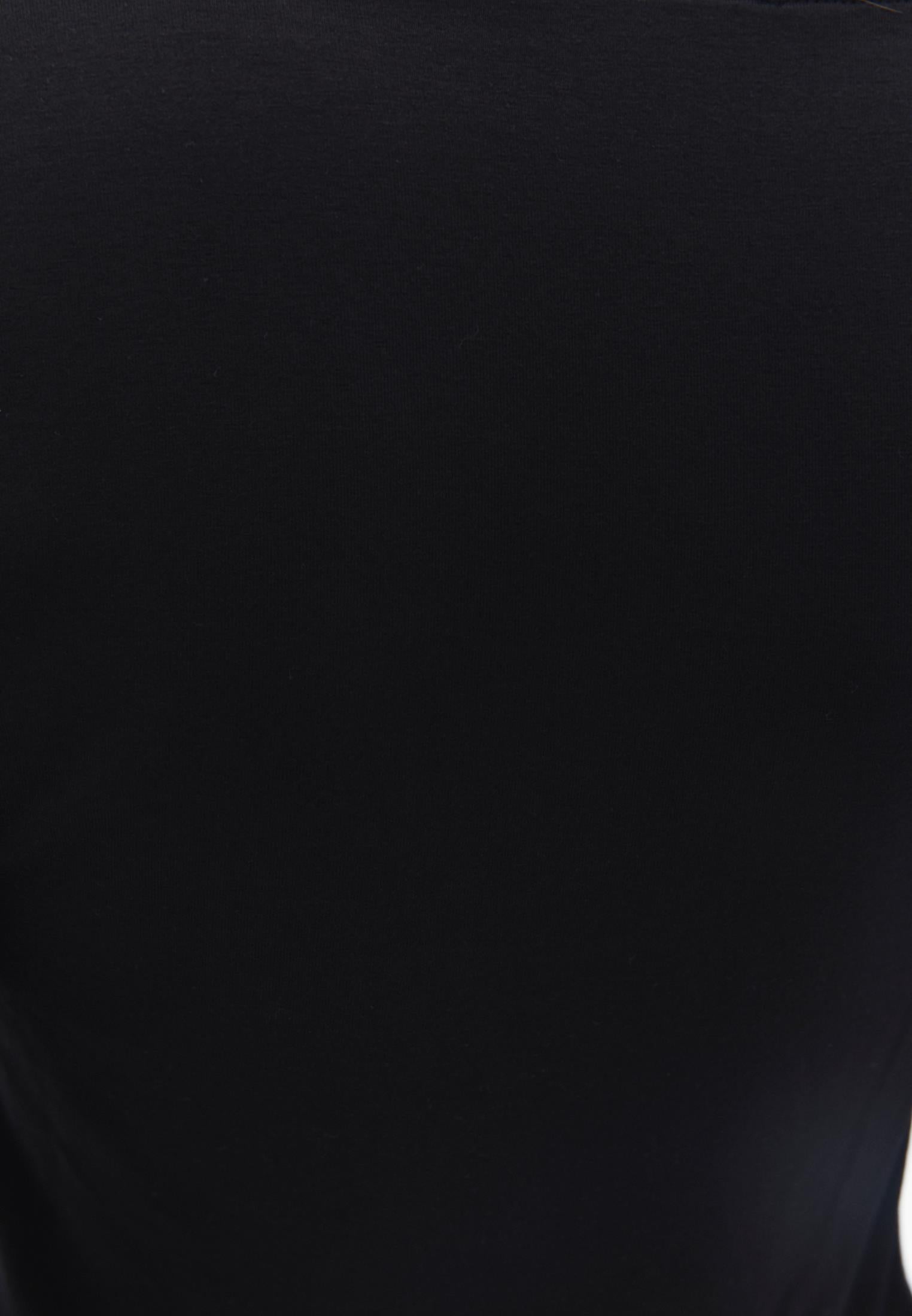 Square Neck Long Sleeve T-Shirt - BLACK