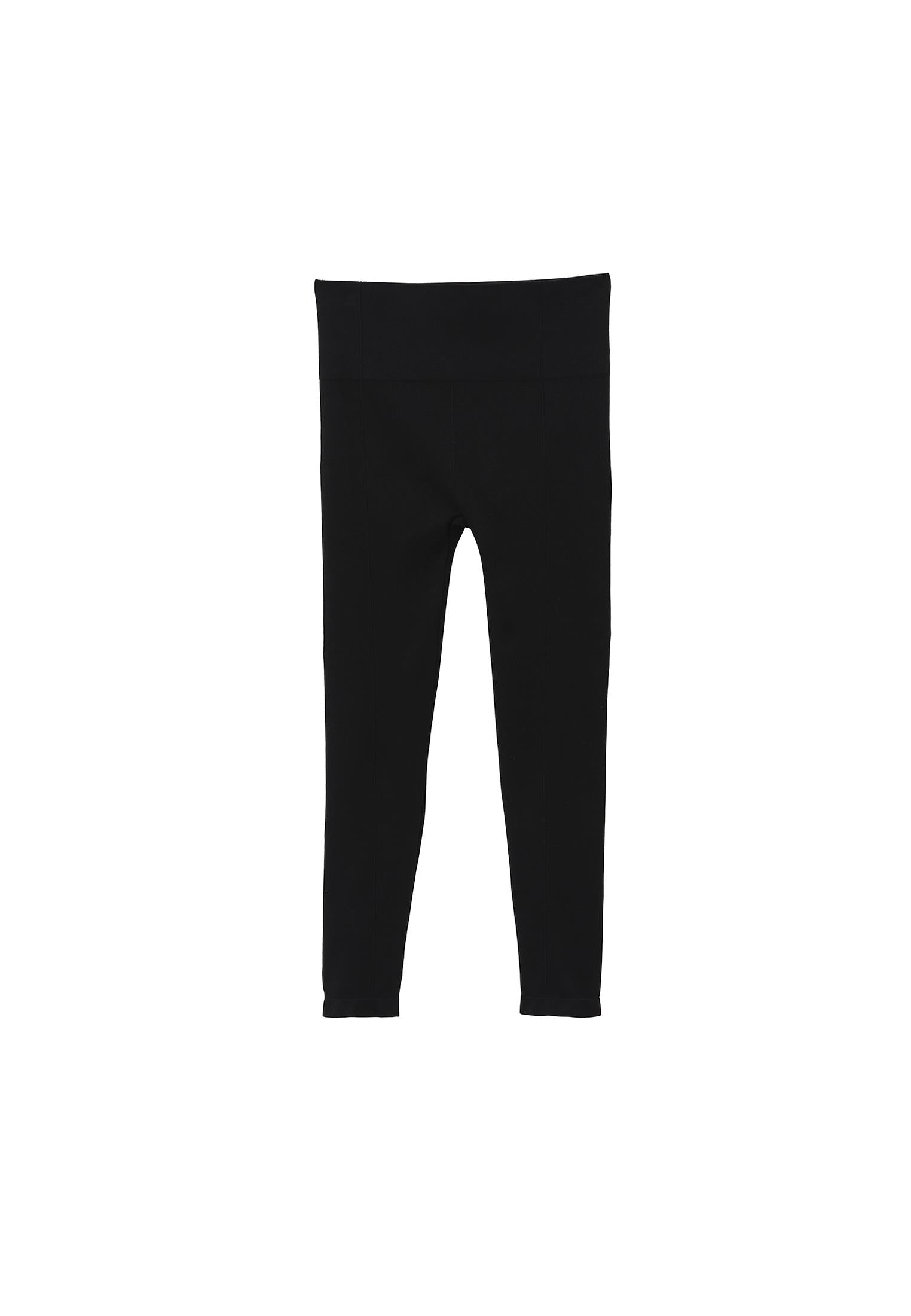 High Waist Elastic Leggings - BLACK