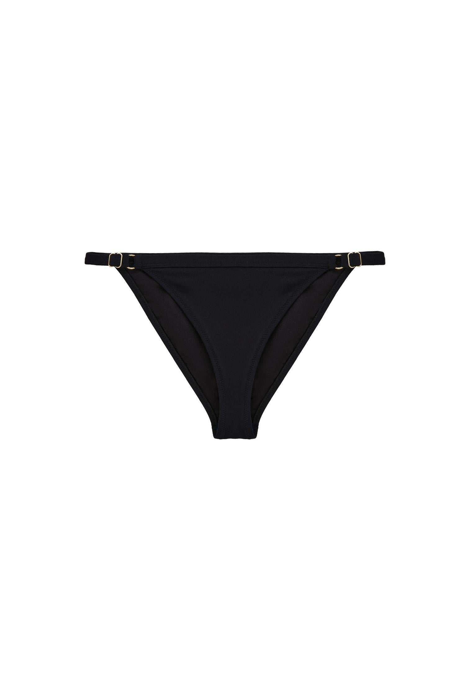 Buckled Low Waist Bikini Bottom - BLACK