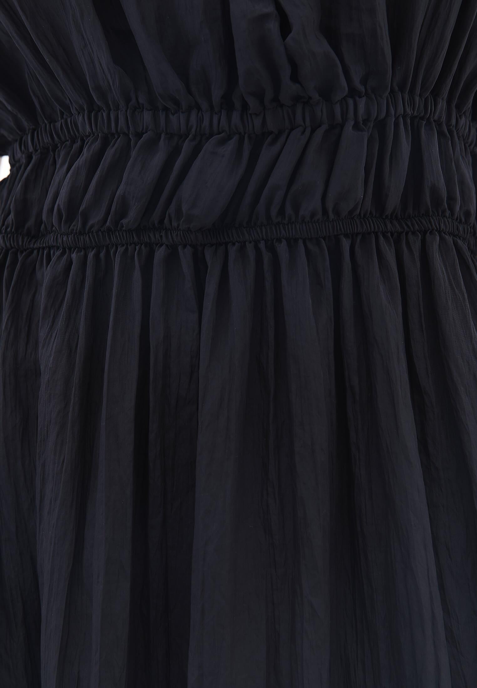 Wrinkled Look Dress - BLACK