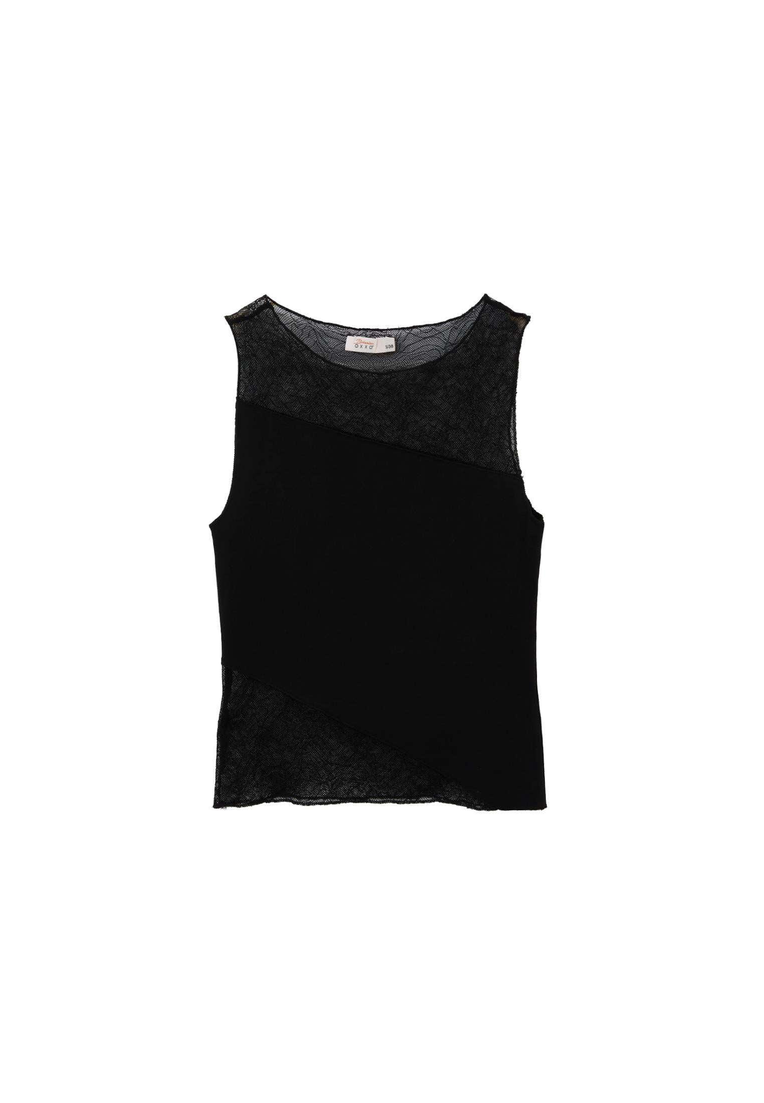 Boat Neck Bodycon Standard Tank Top - BLACK