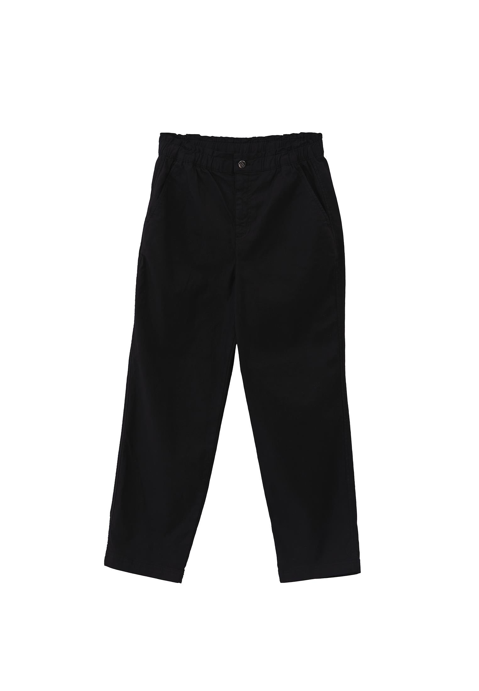 High Waist Carrot Pants - BLACK