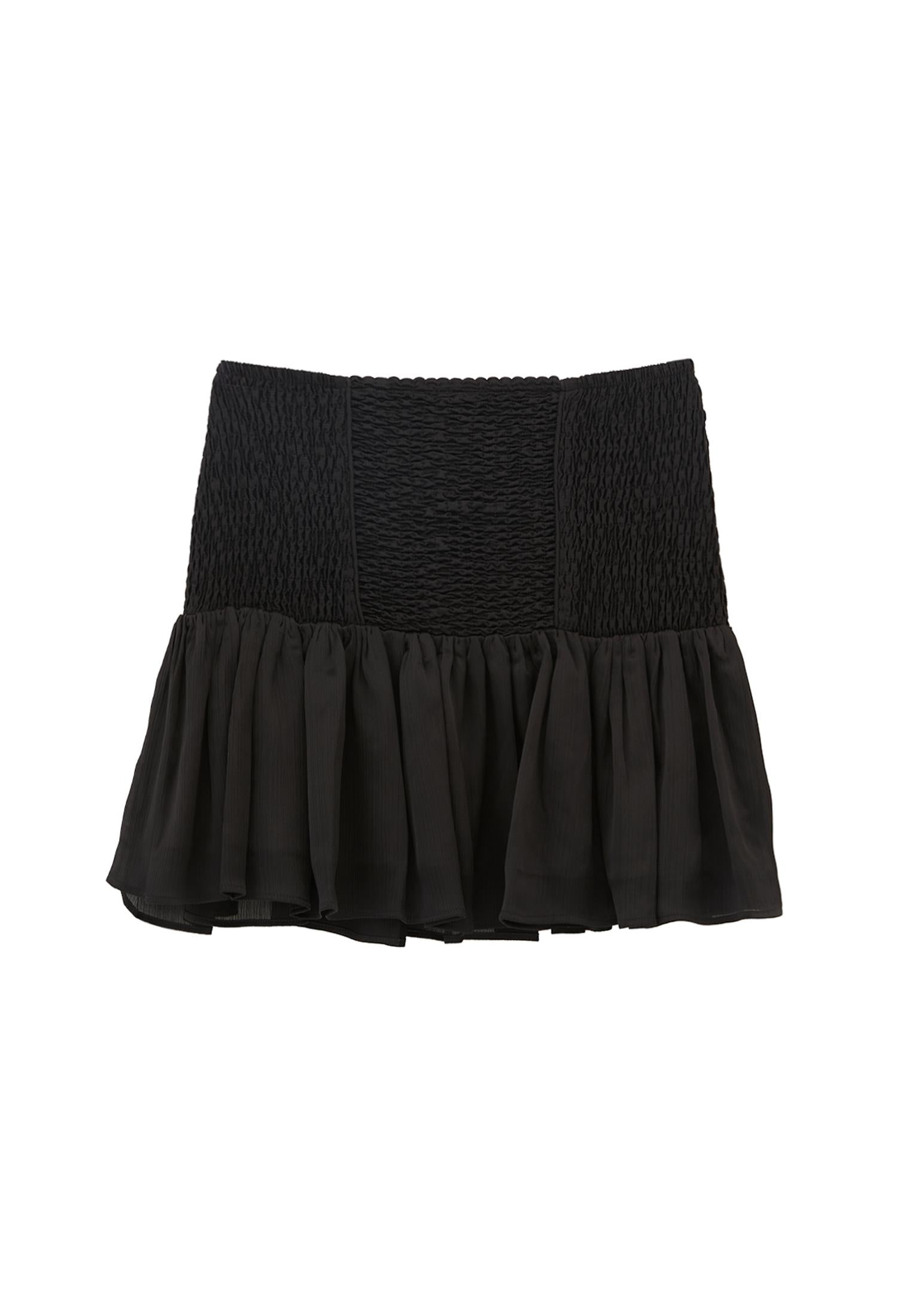 High Waist Short Skirt - BLACK