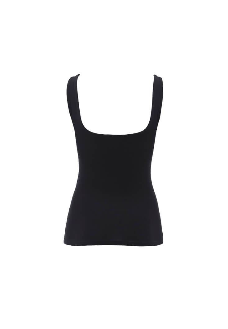 Square Neck Tank Top - BLACK