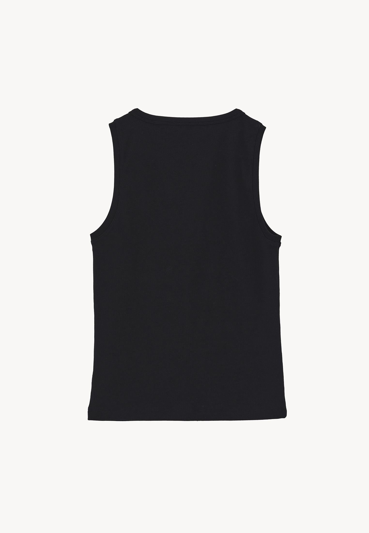 Sleeveless Crew Neck Tank Top - BLACK
