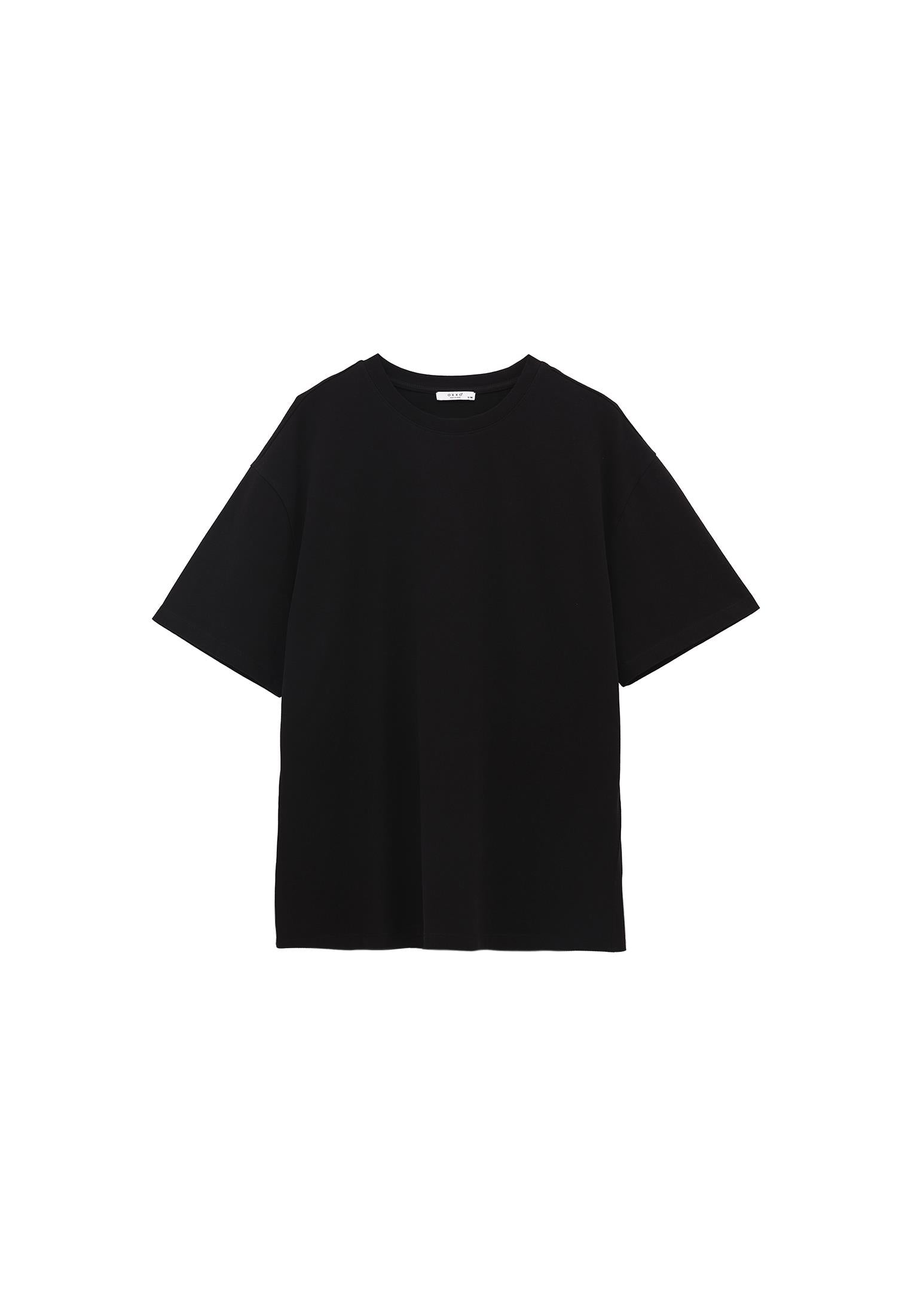 Boyfriend Crew Neck T-Shirt - BLACK