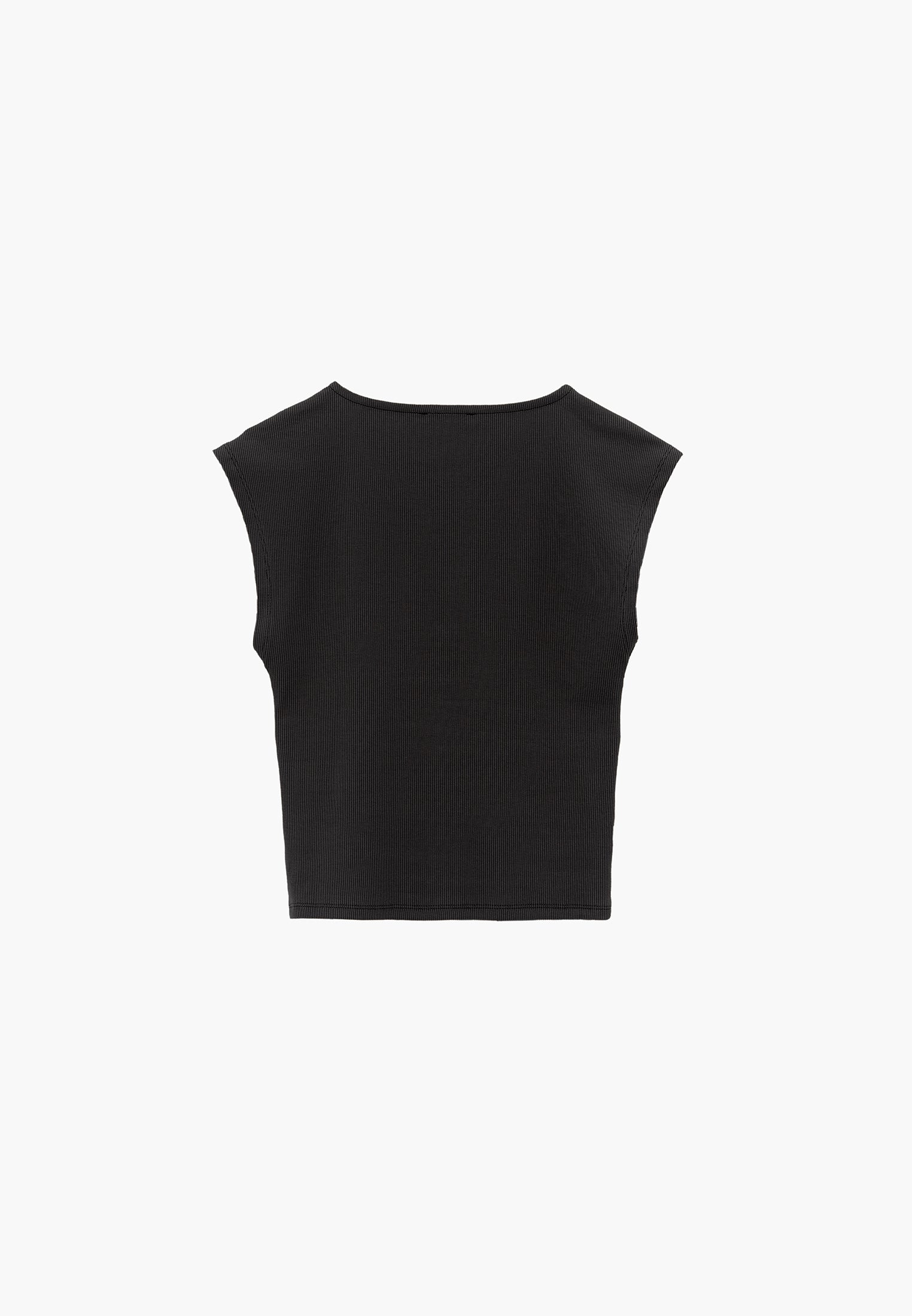 V Neck Short Sleeve T-Shirt - BLACK