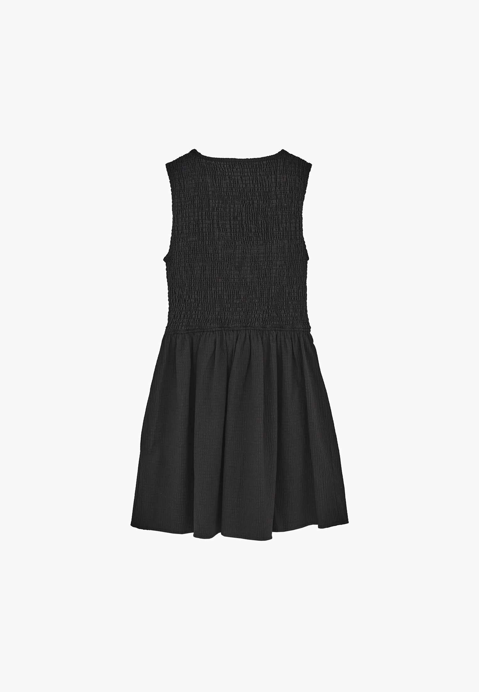 Smocked Sleeveless Women's Jumpsuit - BLACK