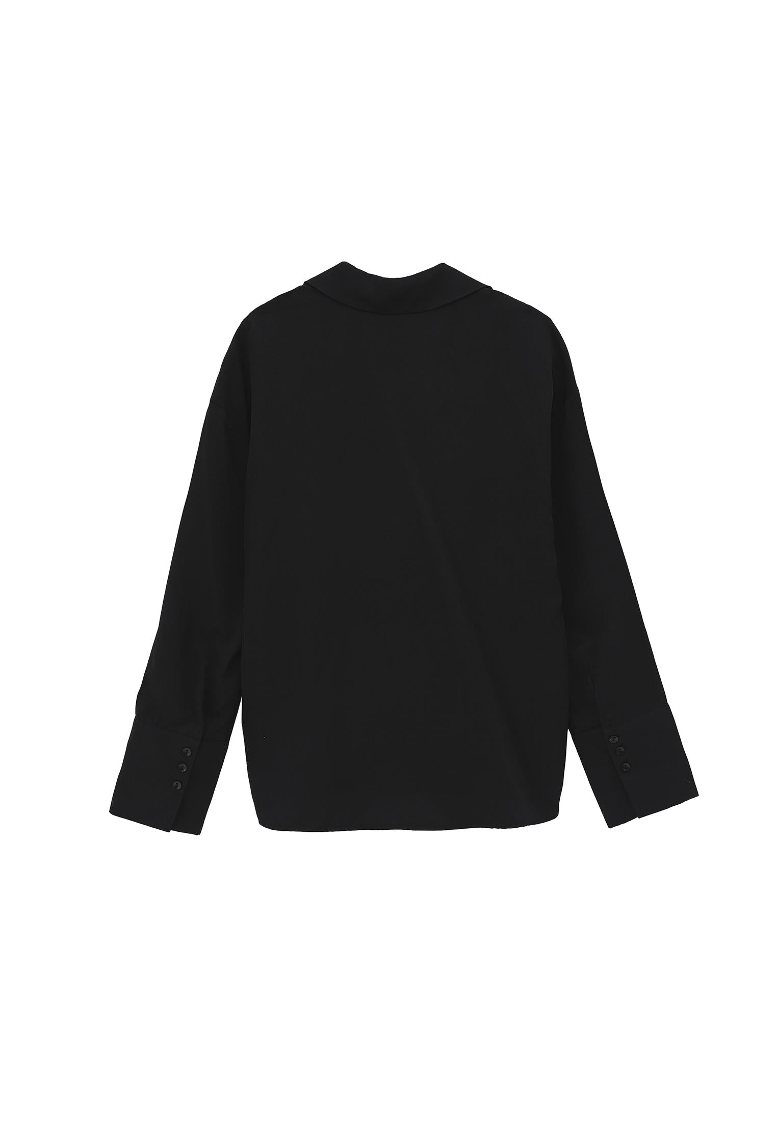 Loose Fit Button Detailed Shirt - BLACK