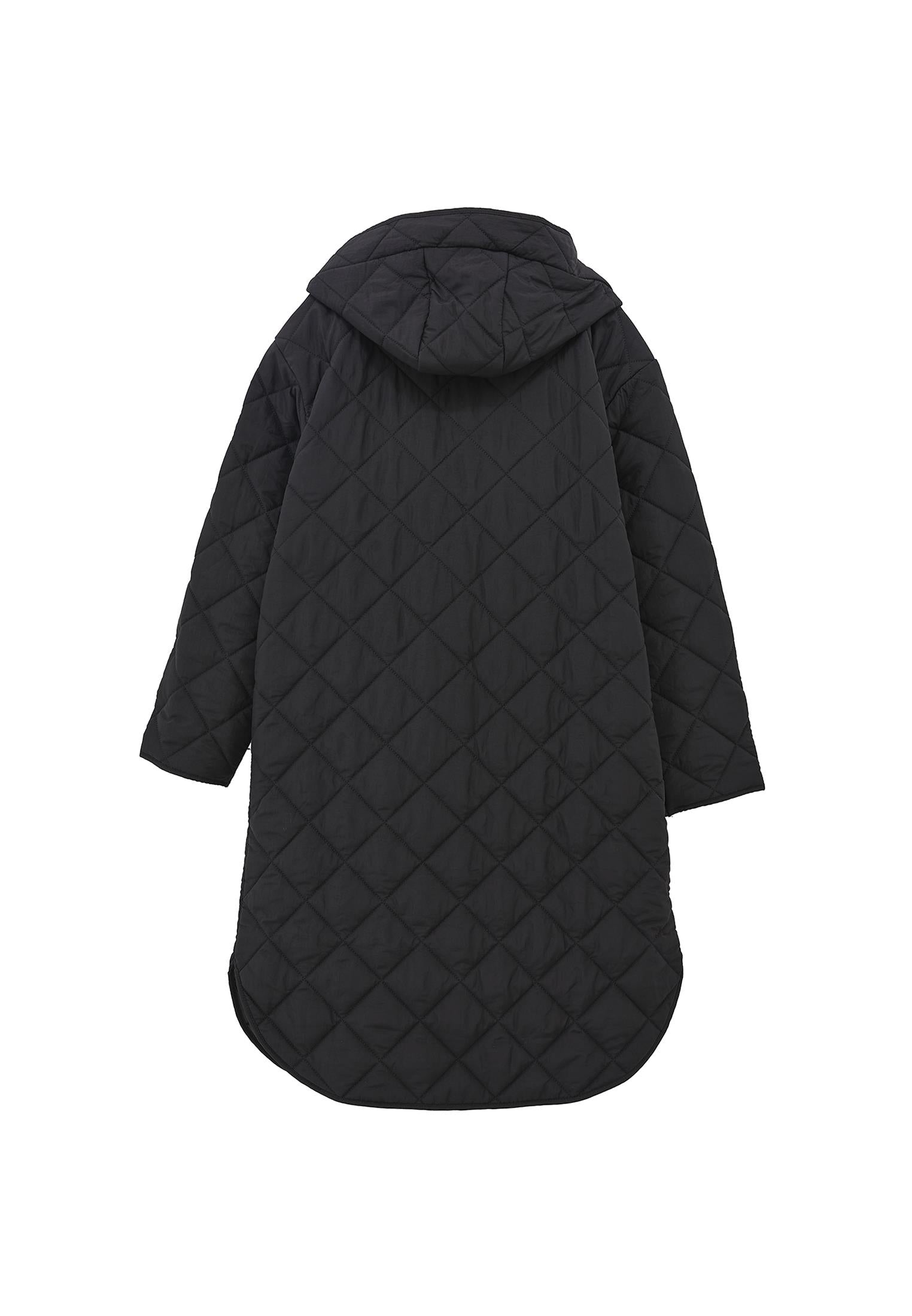 Long Coat With Hood - BLACK