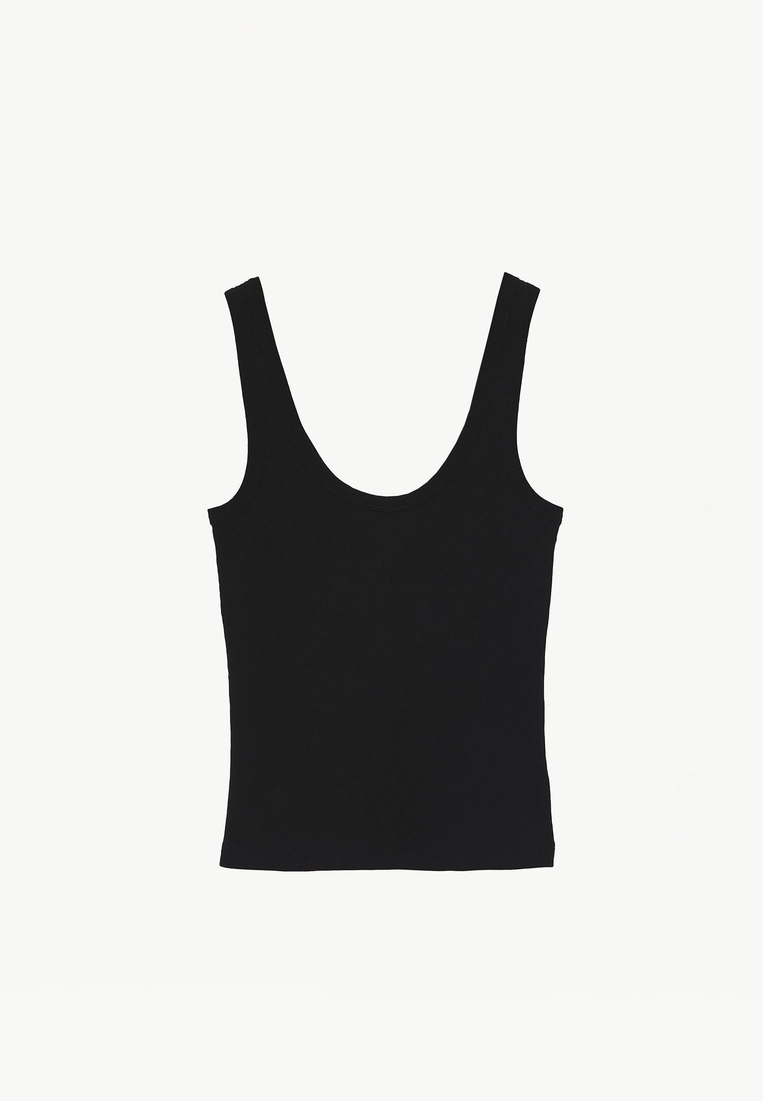 U Neck Tank Top - BLACK