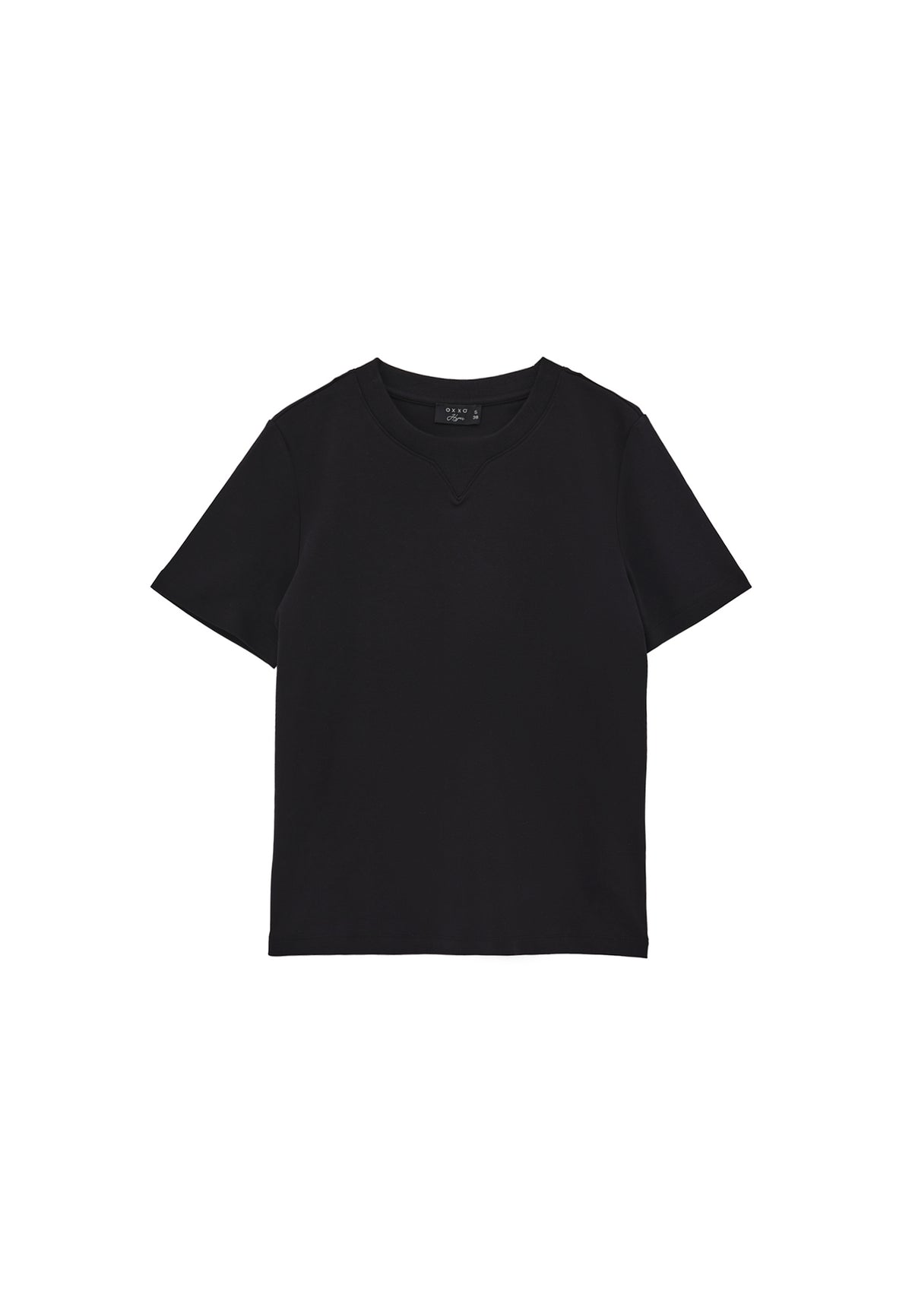Crew Neck Short Sleeve T-Shirt - BLACK