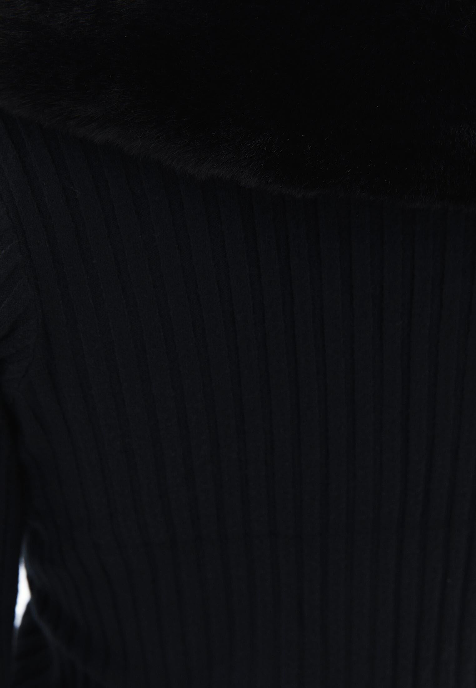 Wide Collar Standard Cardigan - BLACK