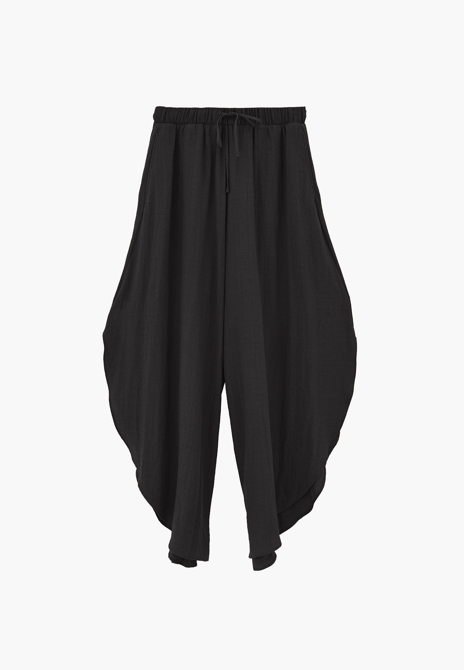High Waist Wide Leg Pants - BLACK