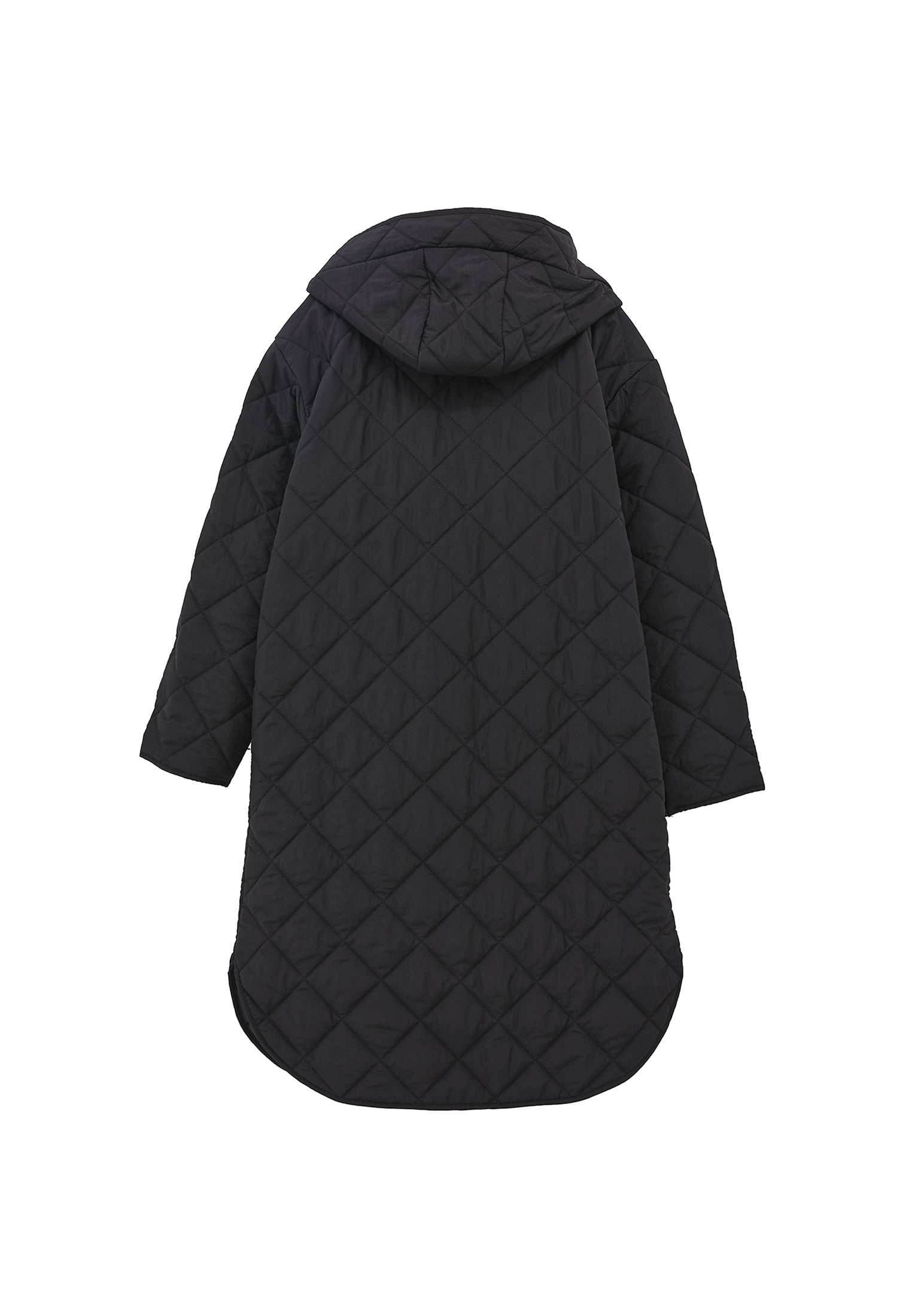 Long Coat With Hood - BLACK