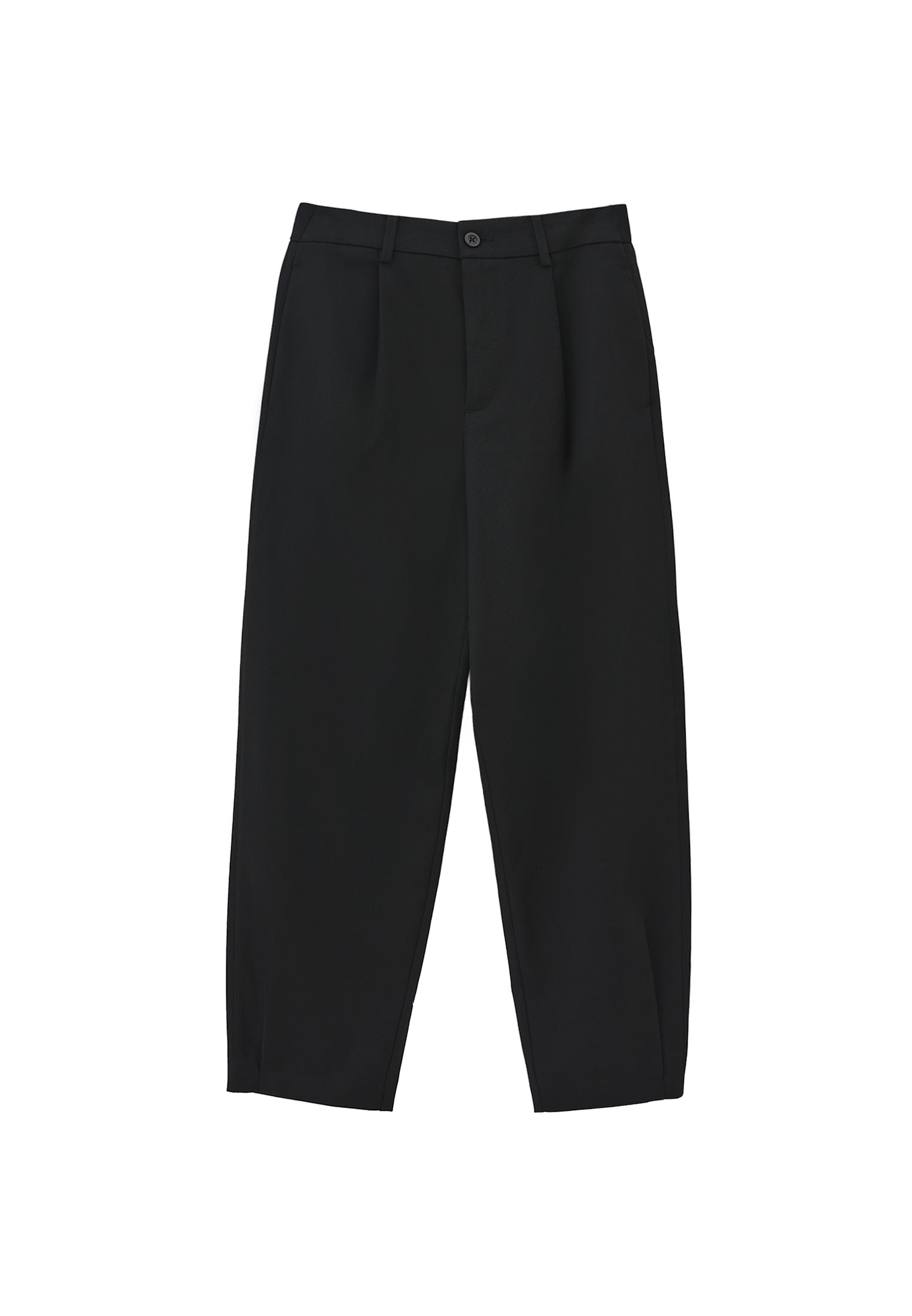 Balloon Form Pleated Carrot Leg Pants - BLACK