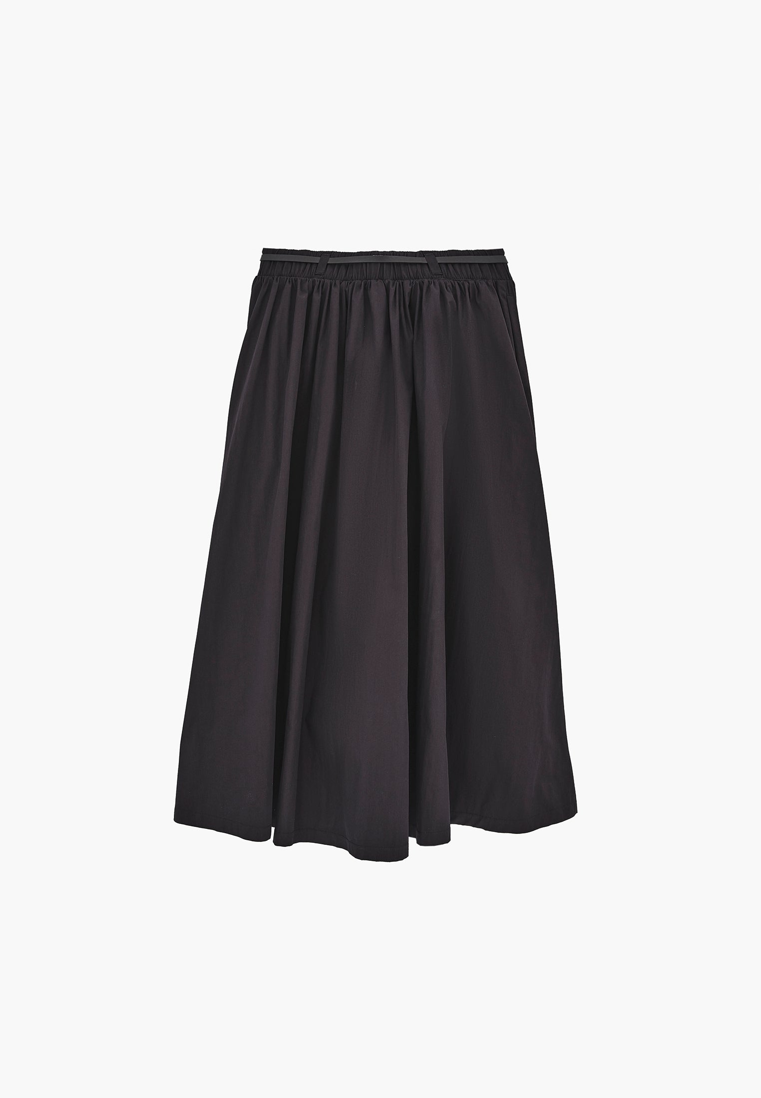 Long Flared Skirt - BLACK