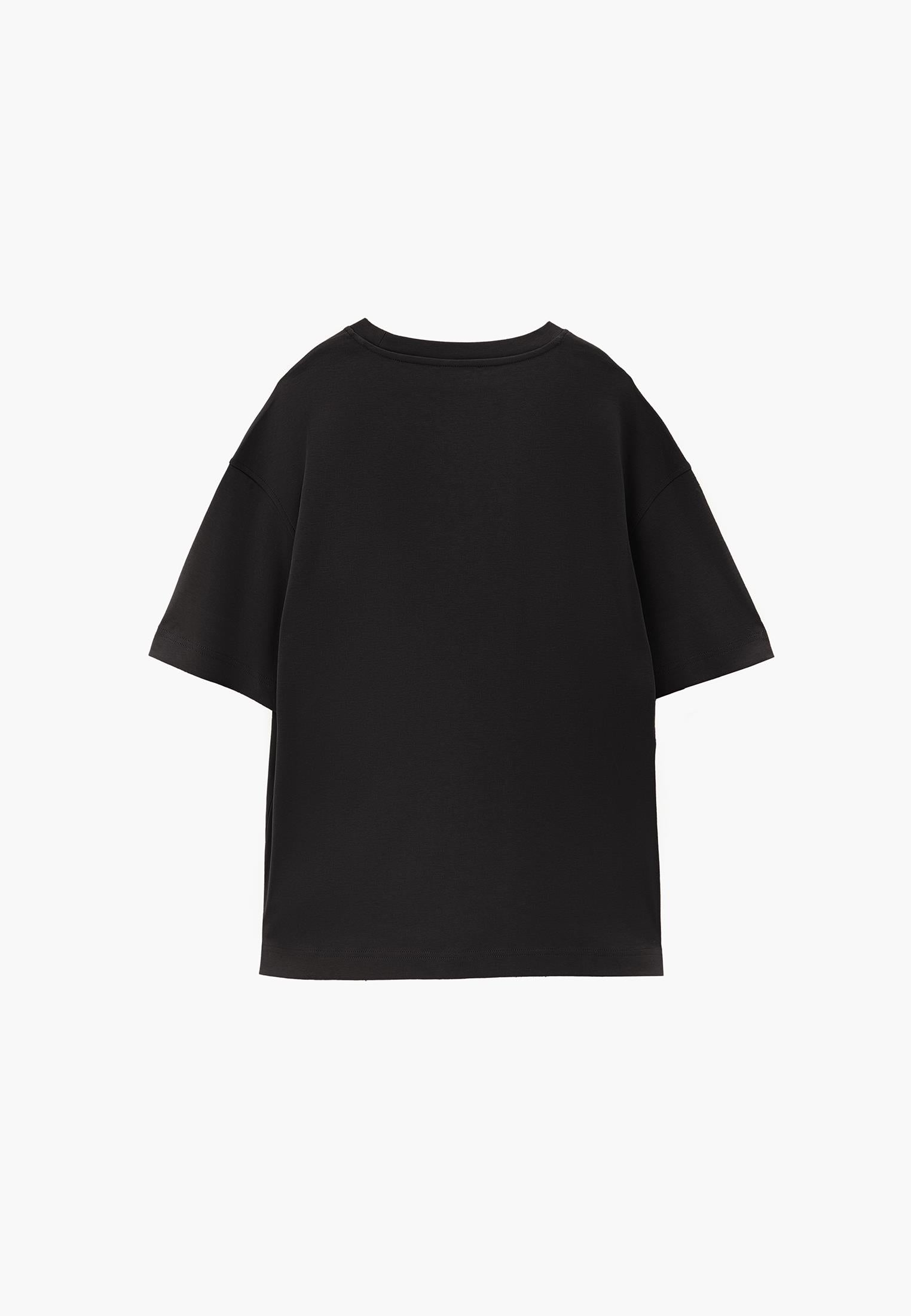 Oversize Crew Neck Short Sleeve T-Shirt - BLACK