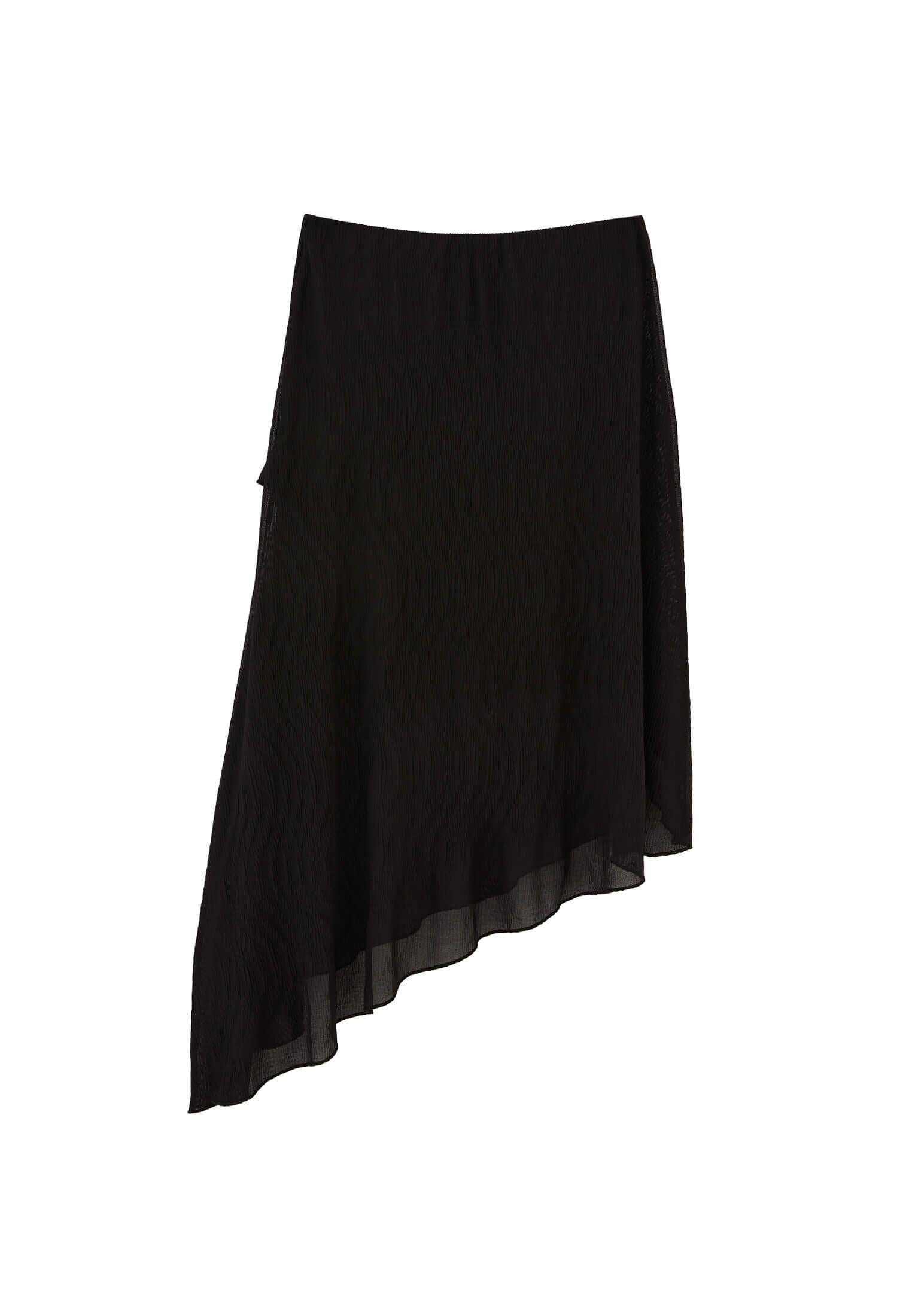 Wrap High Waist Maxi Skirt - BLACK