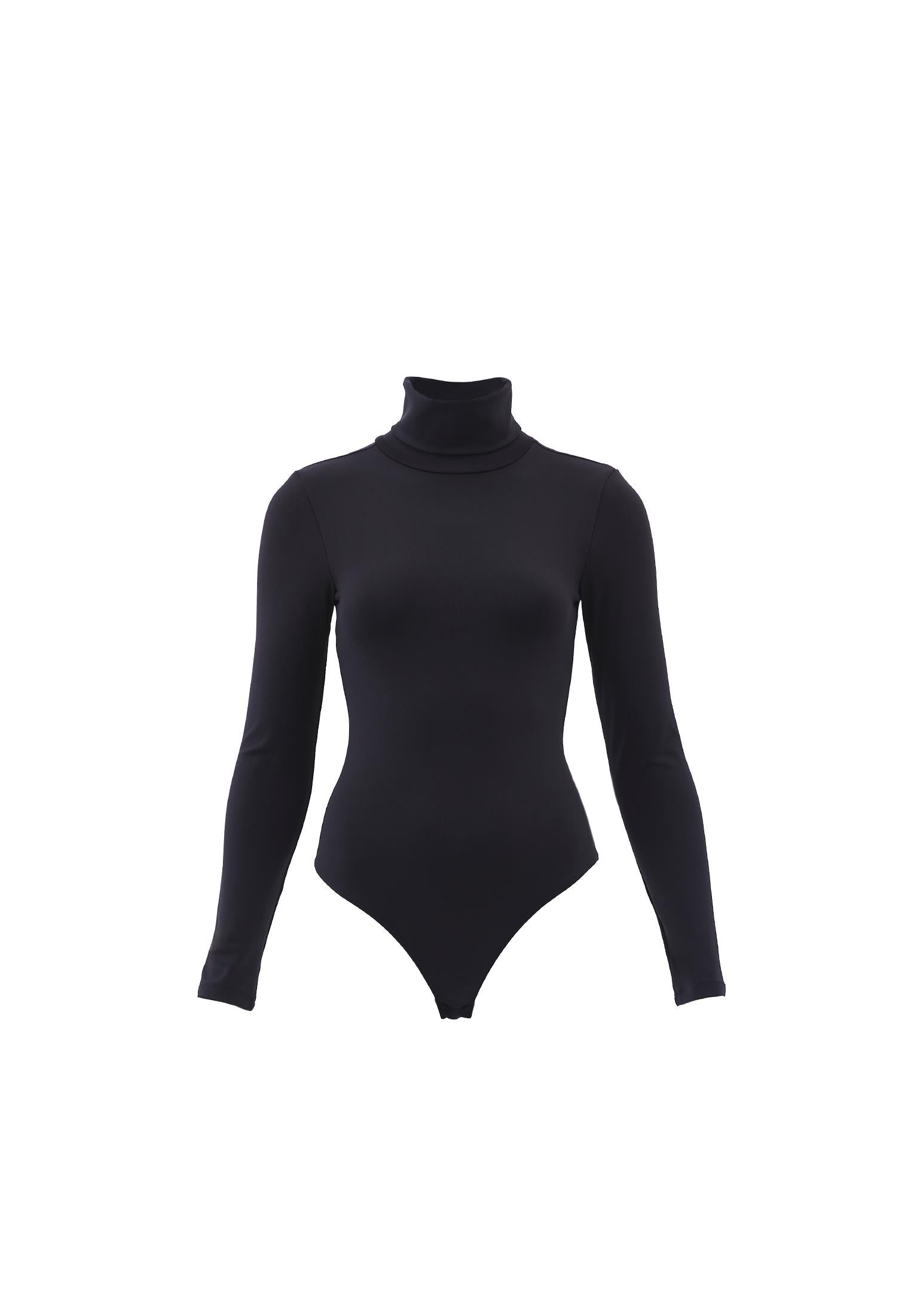 Turtleneck Long Sleeve Bodysuit - BLACK