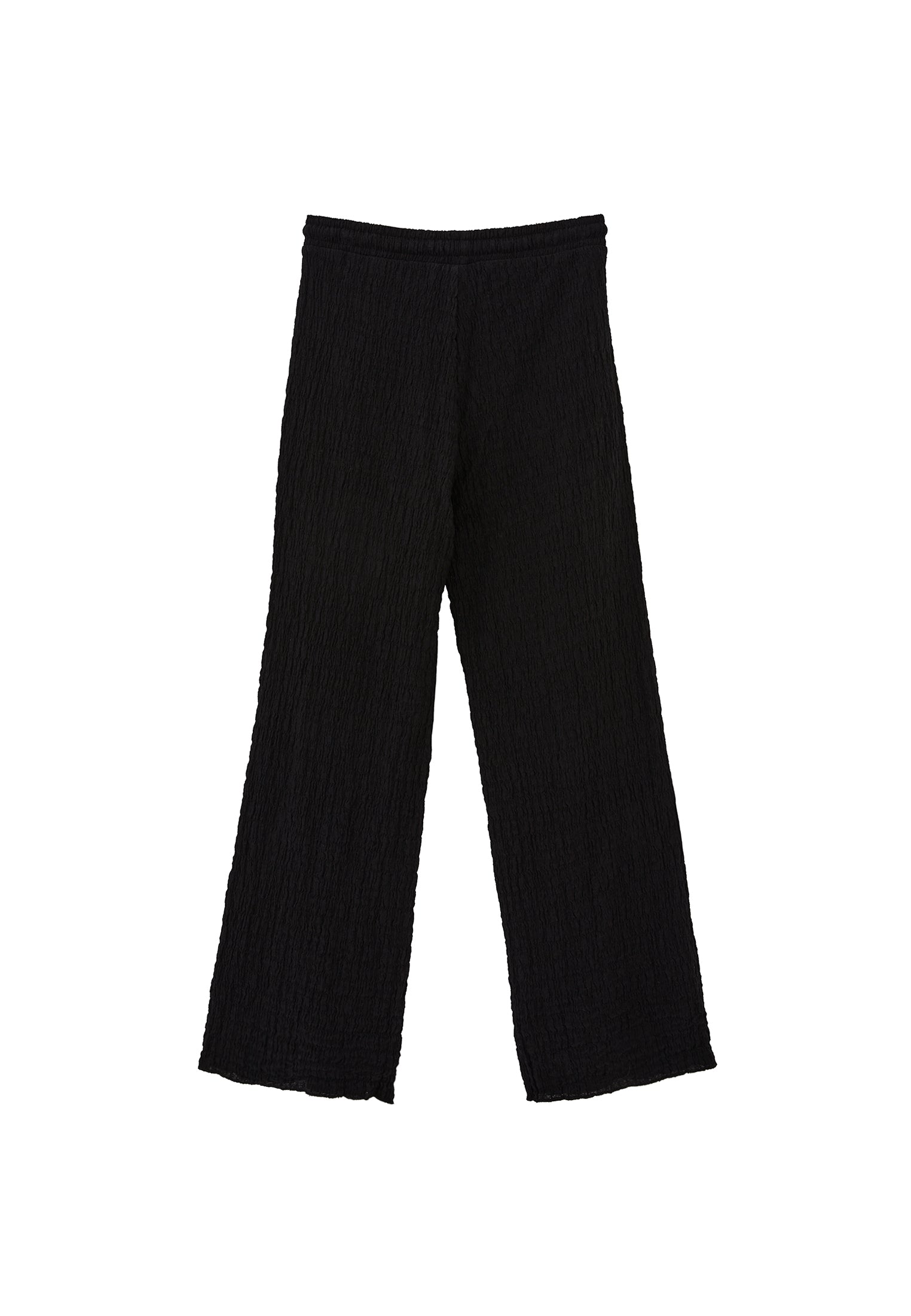 Wide Leg Cotton Pants - BLACK