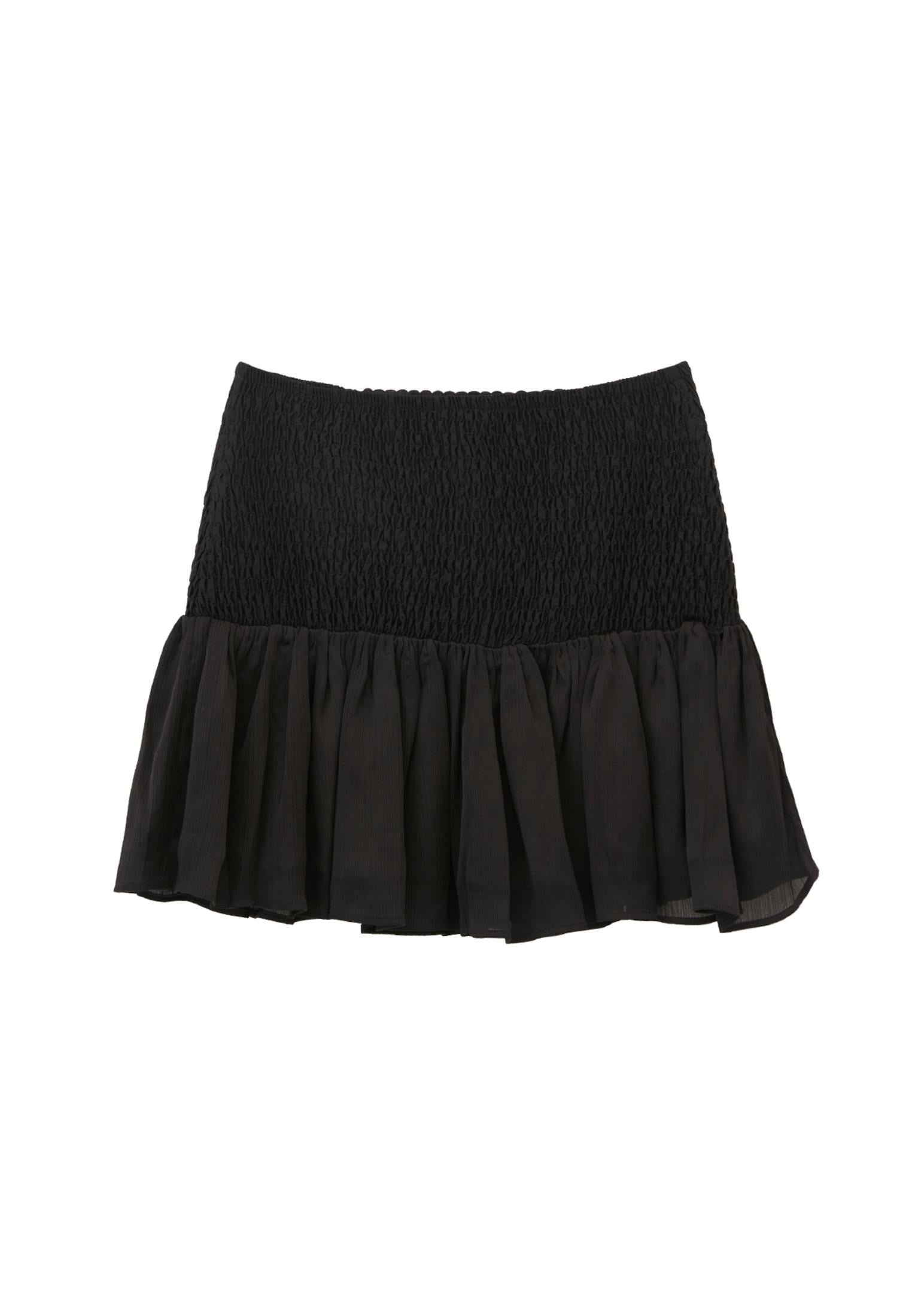 High Waist Short Skirt - BLACK