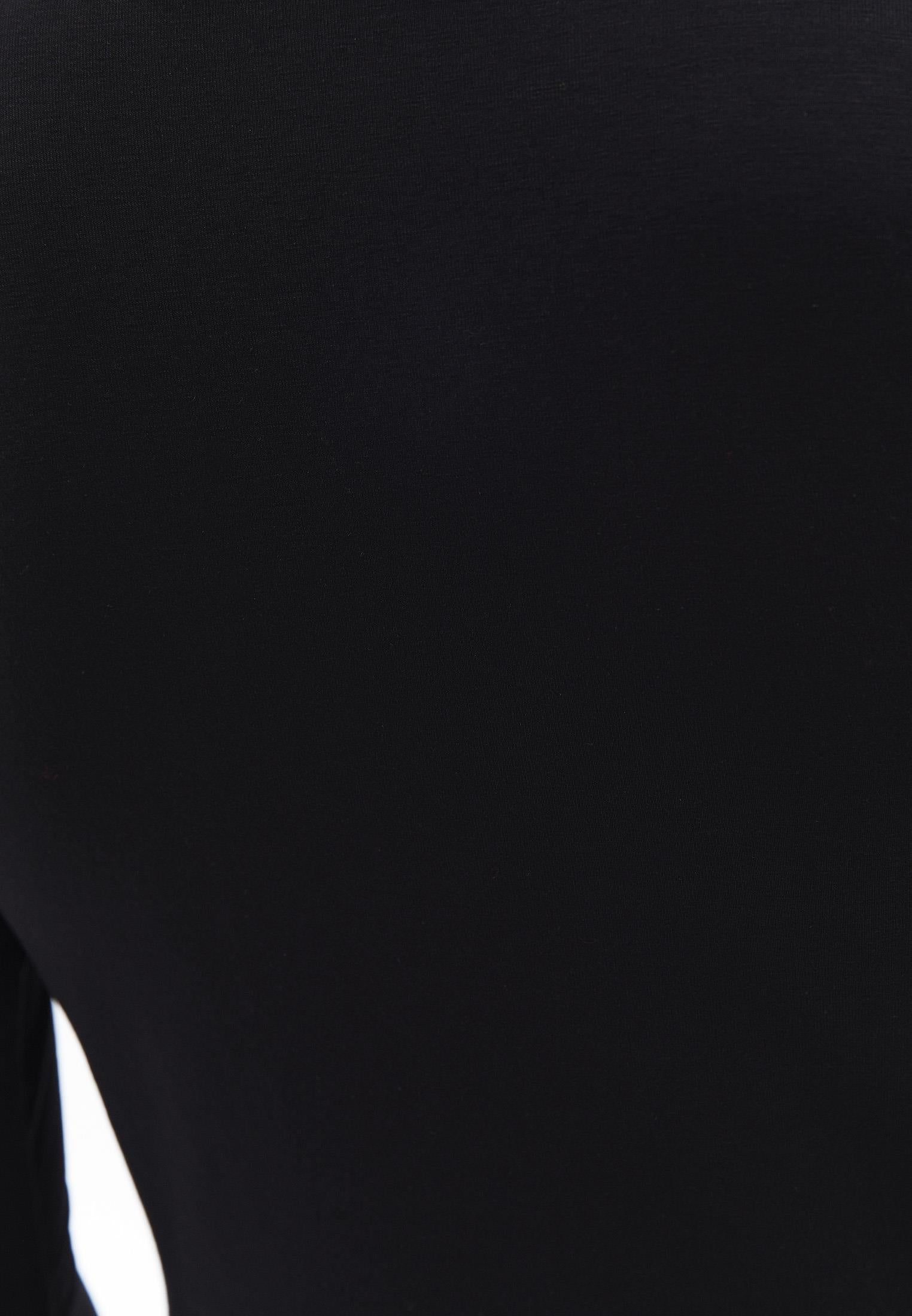 Long Sleeve V Neck Bodycon T-Shirt - BLACK