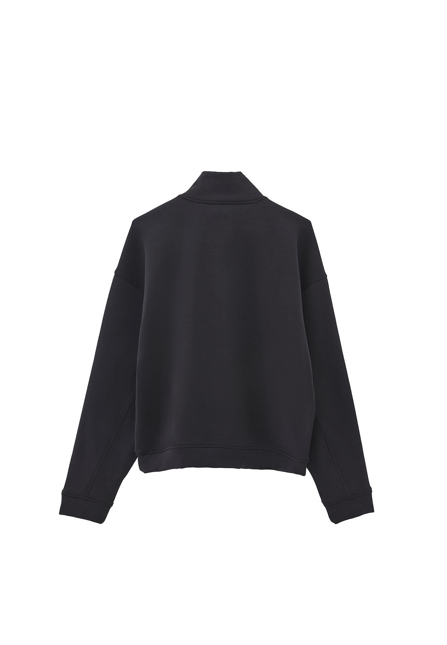 High Neck Sweatshirt - BLACK
