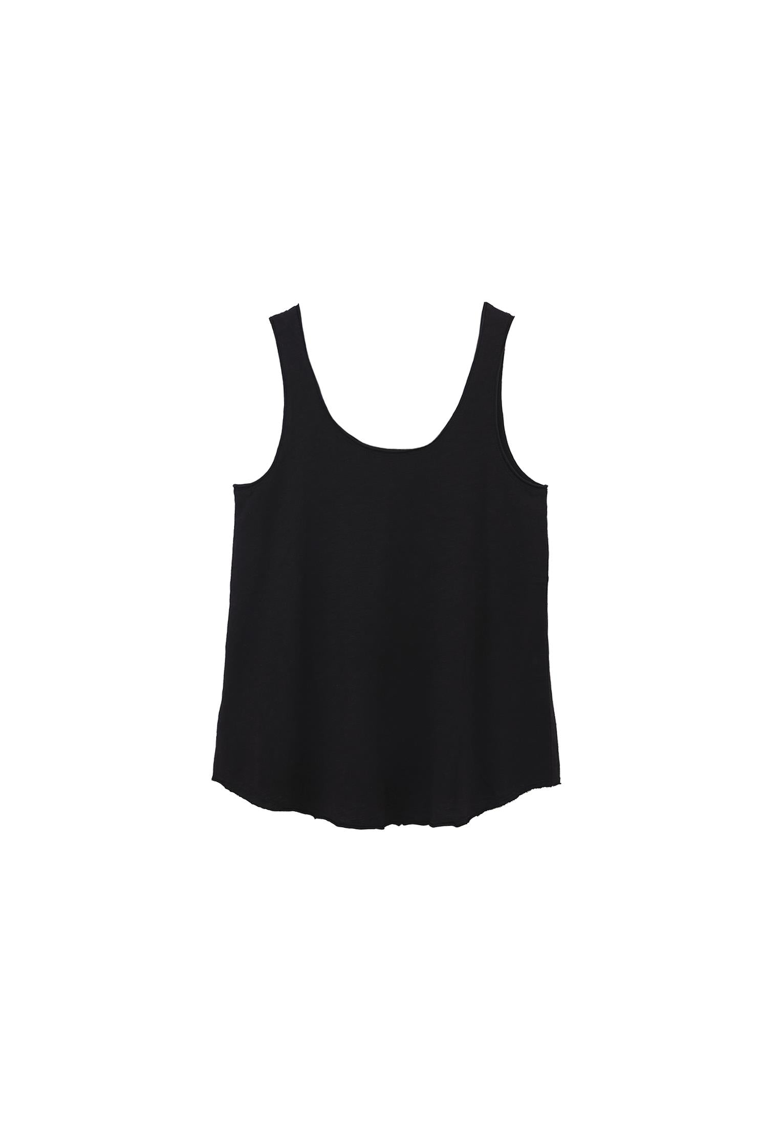 U Neck Sleeveless Tank Top - BLACK