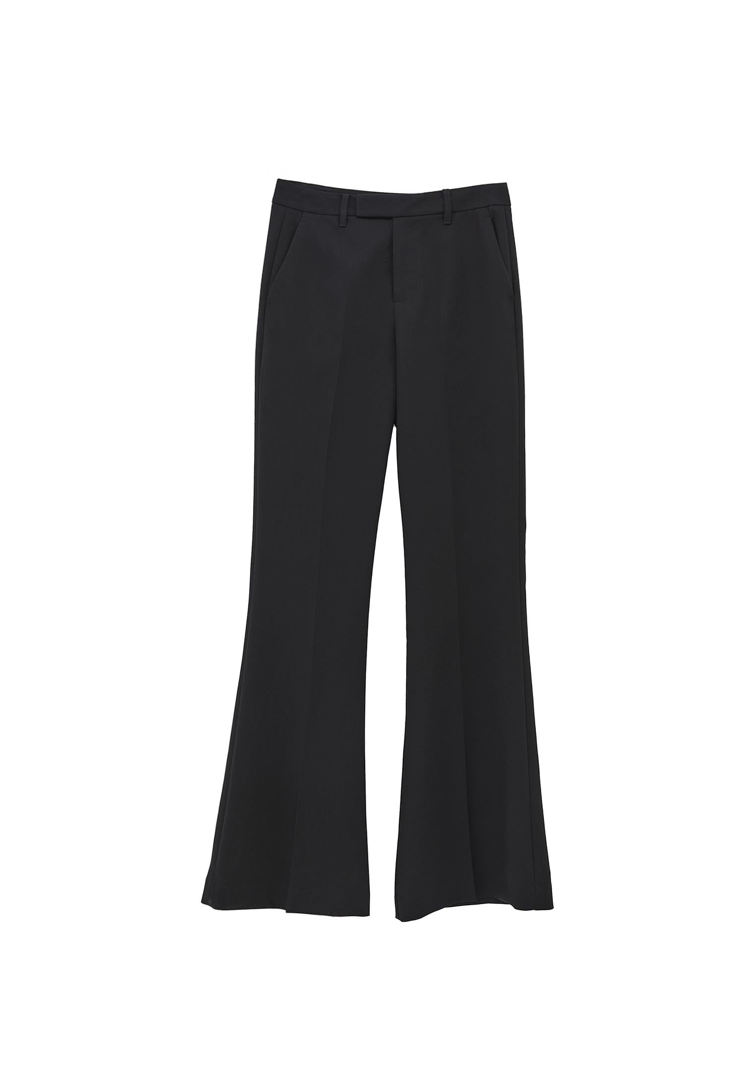 Spanish Leg High Waist Pants - BLACK