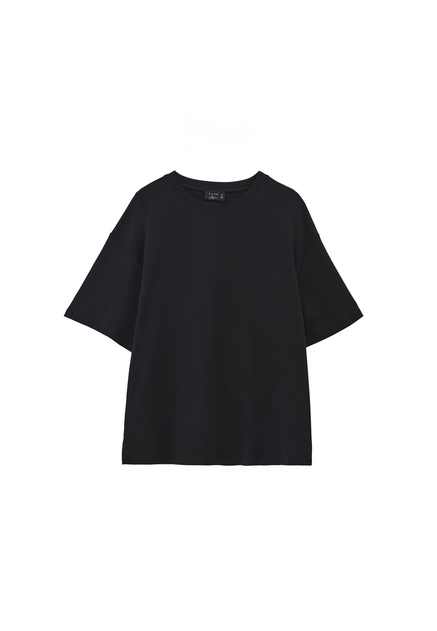 Oversize Cotton T-Shirt - BLACK