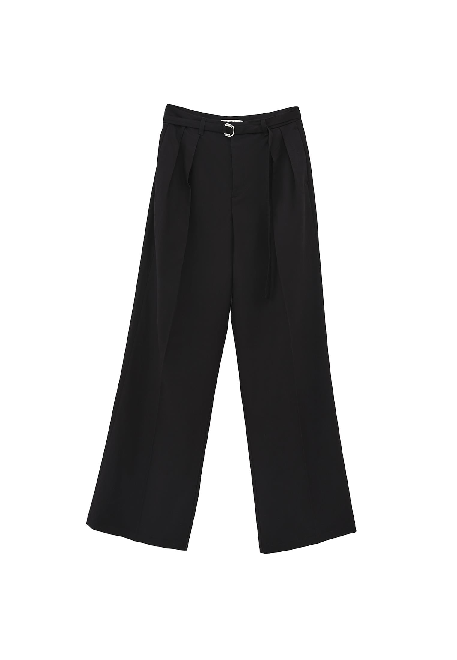 High Waist Wide Leg Pants - BLACK