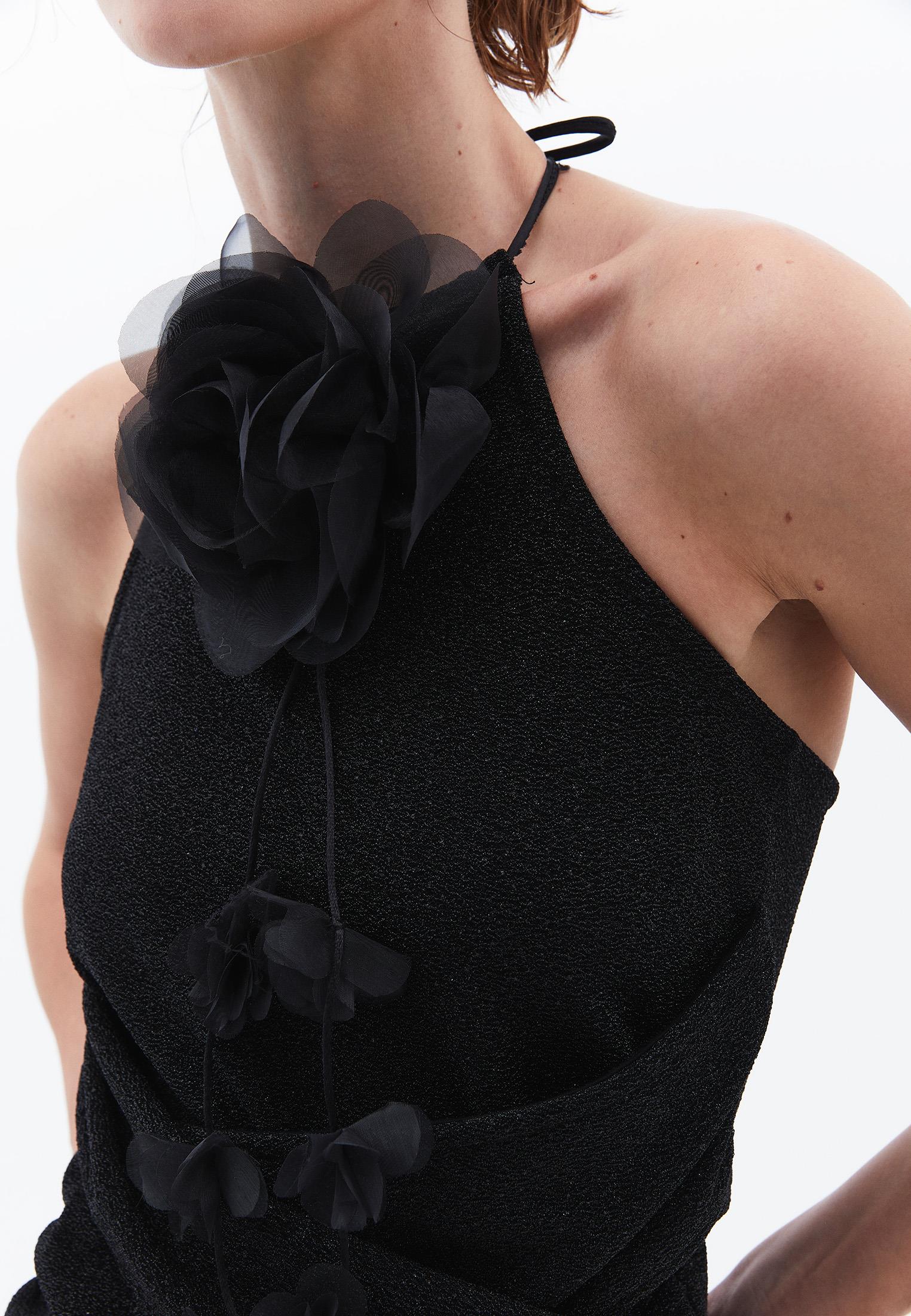 Halter Neck Tank Top - BLACK
