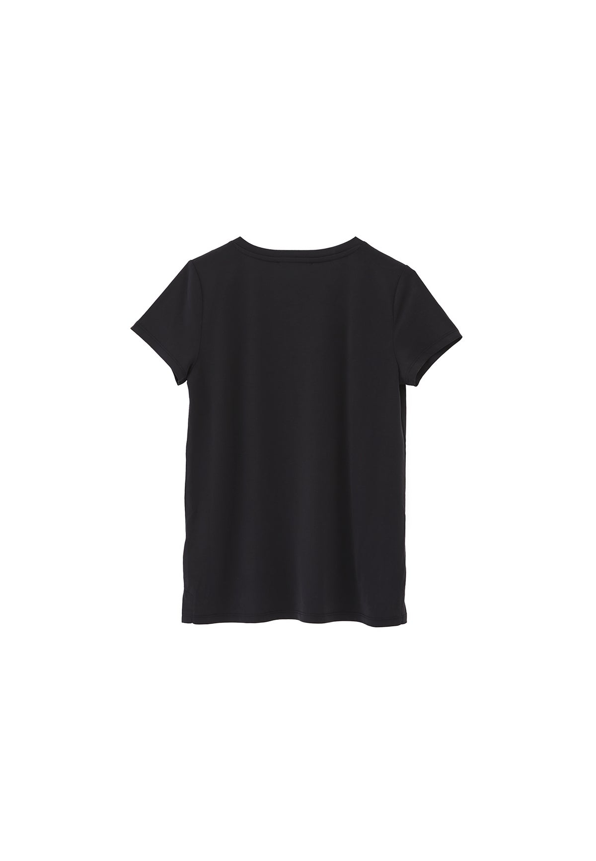 V Neck Short Sleeve T-Shirt - BLACK
