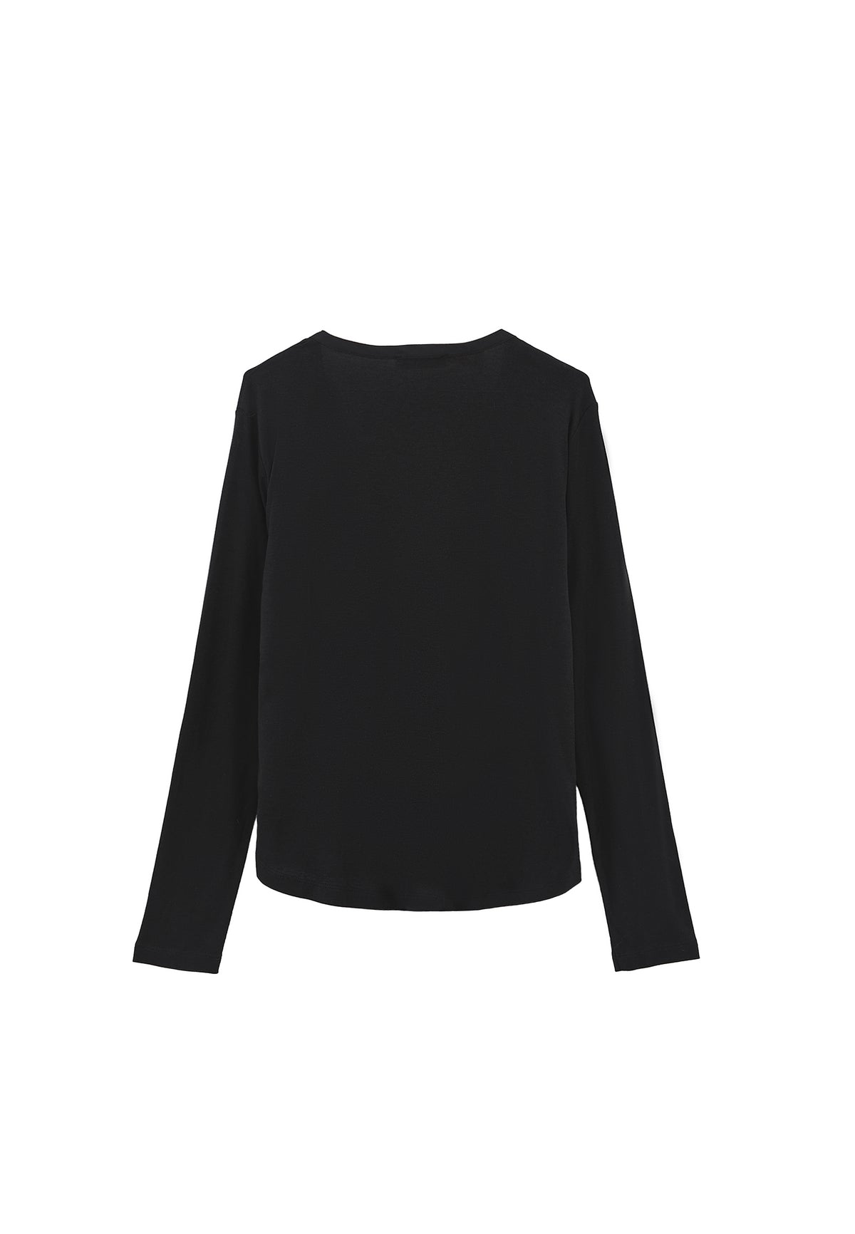 Polo Collar Buttoned T-Shirt - BLACK