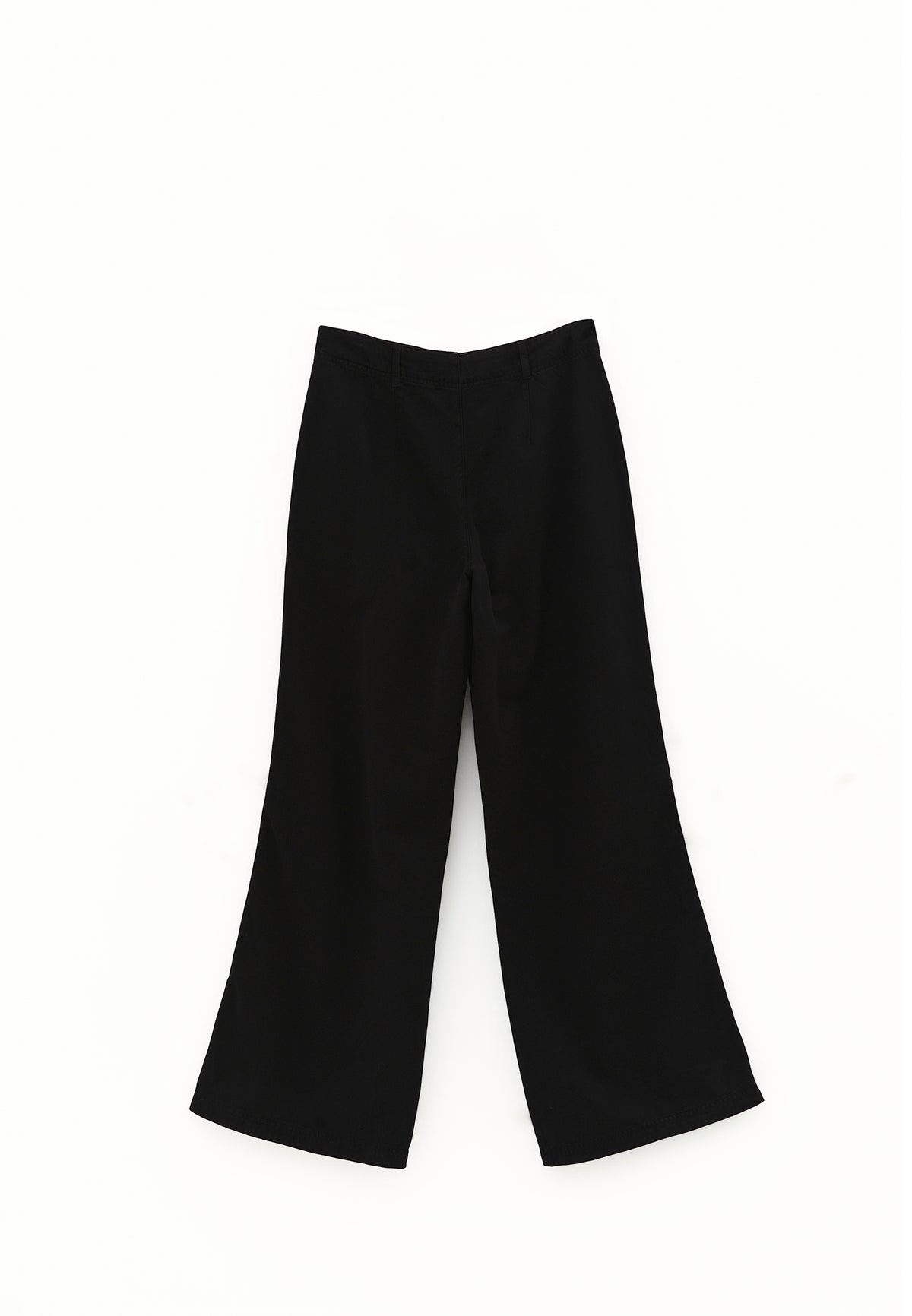 High Waist Wide Leg Woven Pants - BLACK