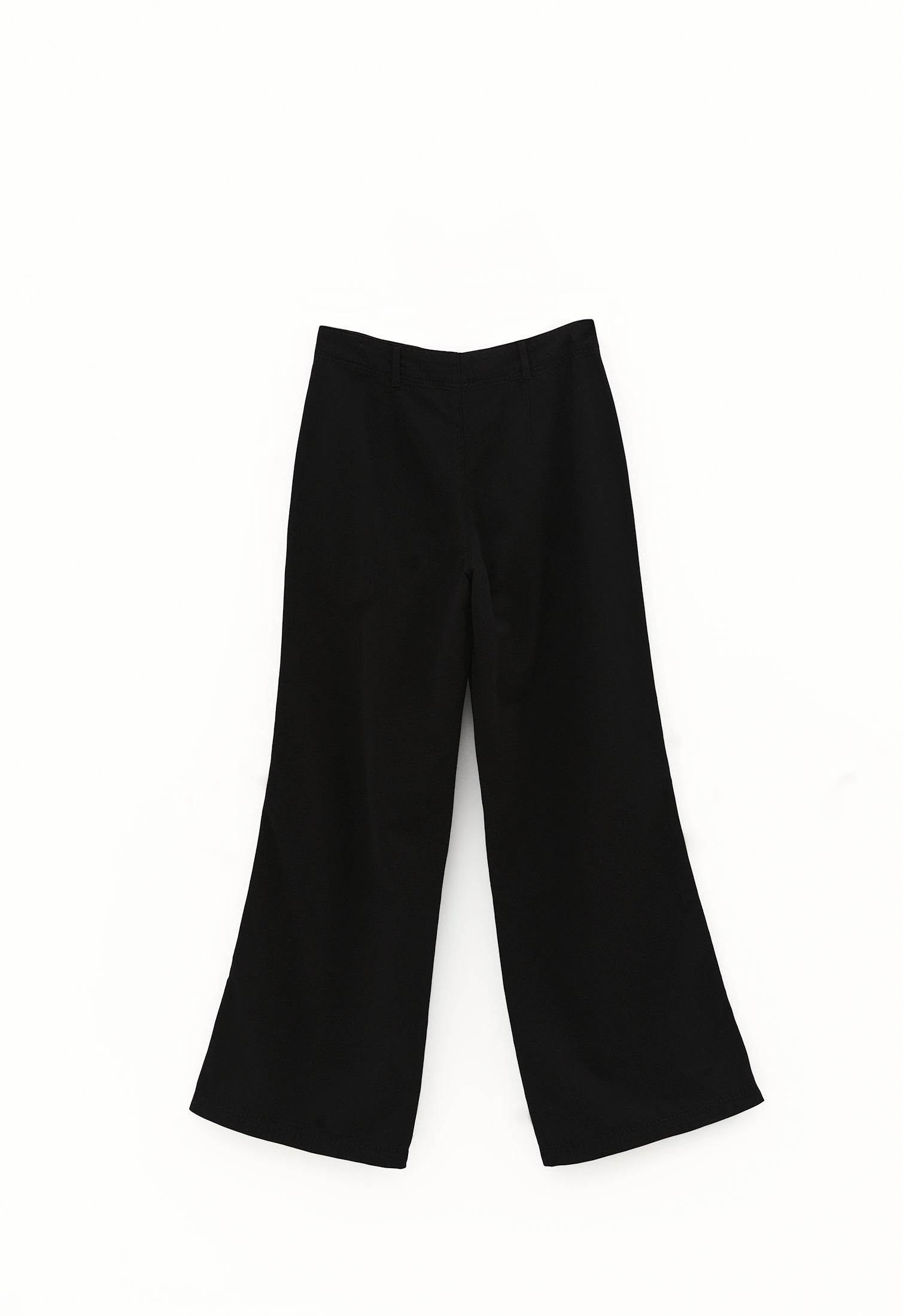 High Waist Wide Leg Woven Pants - BLACK
