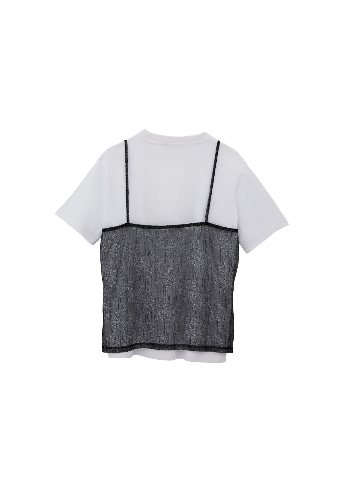 Oversize Crew Neck T-Shirt - WHITE/BLACK
