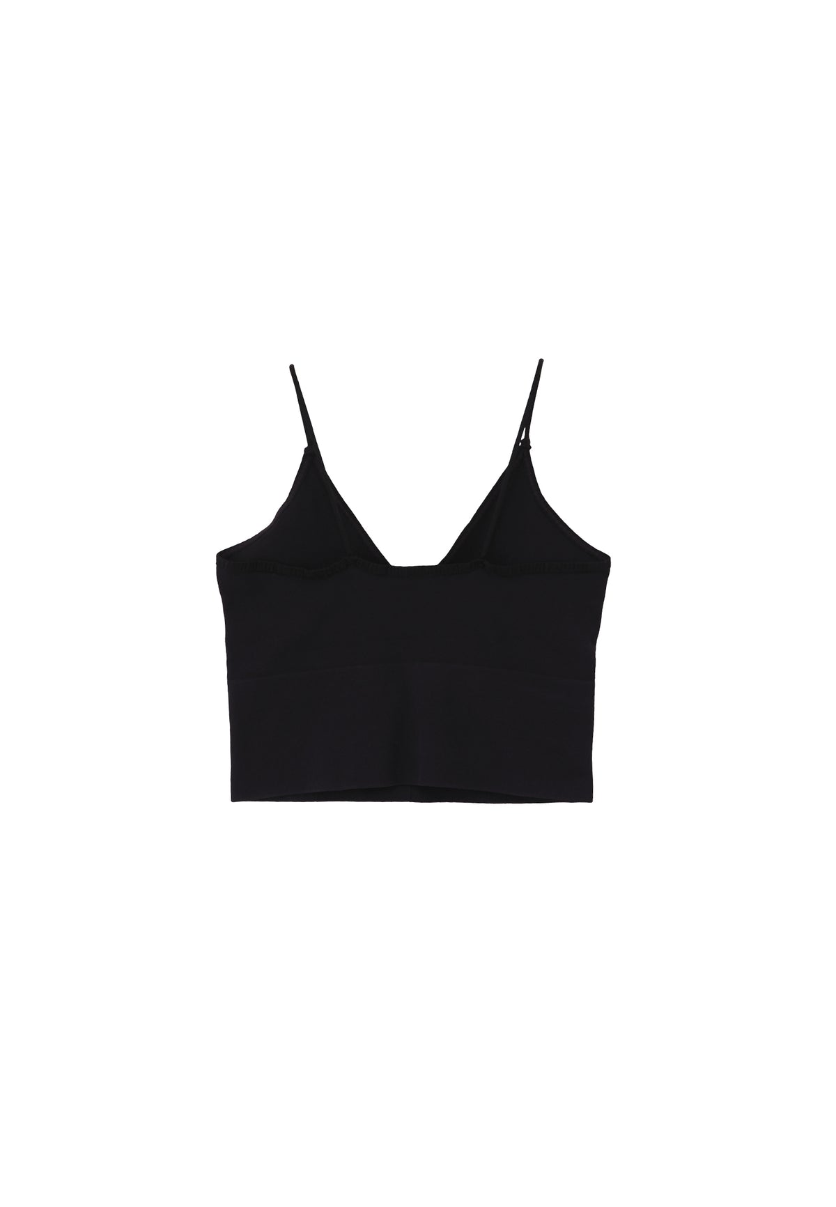 Seamless V Neck Tank Top - BLACK