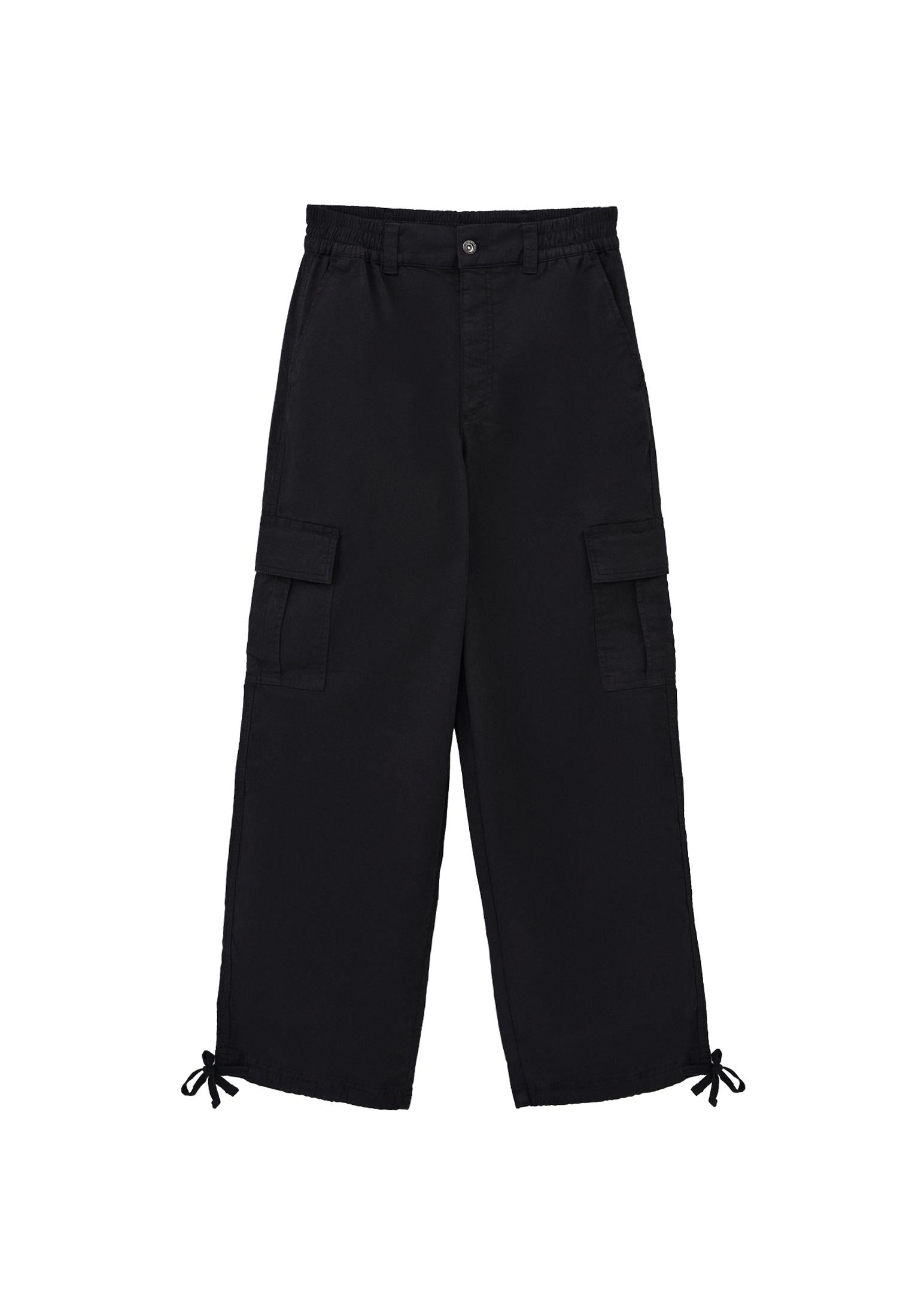 Jogger High Waist Belted Detail Pants - BLACK