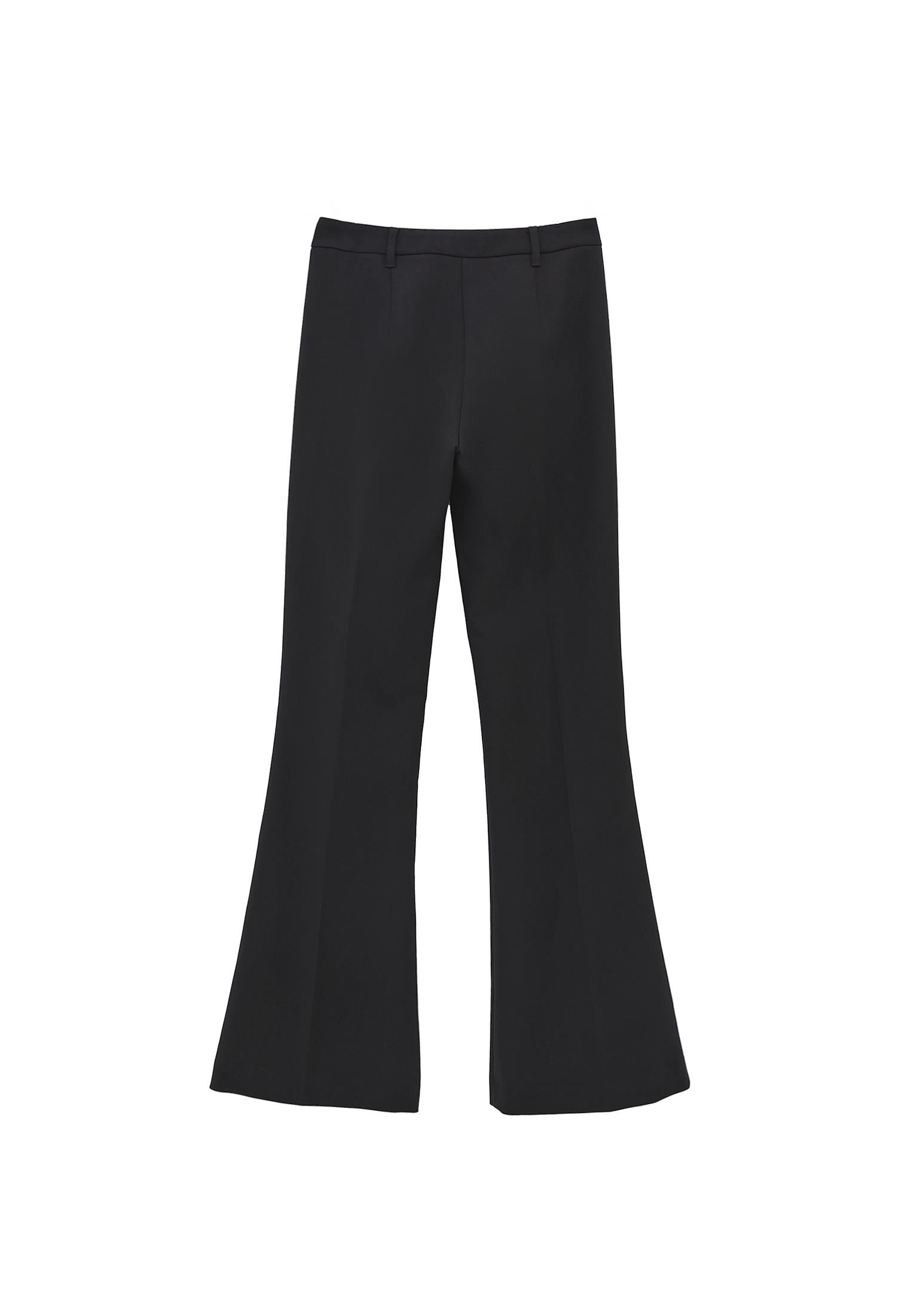Spanish Leg High Waist Pants - BLACK