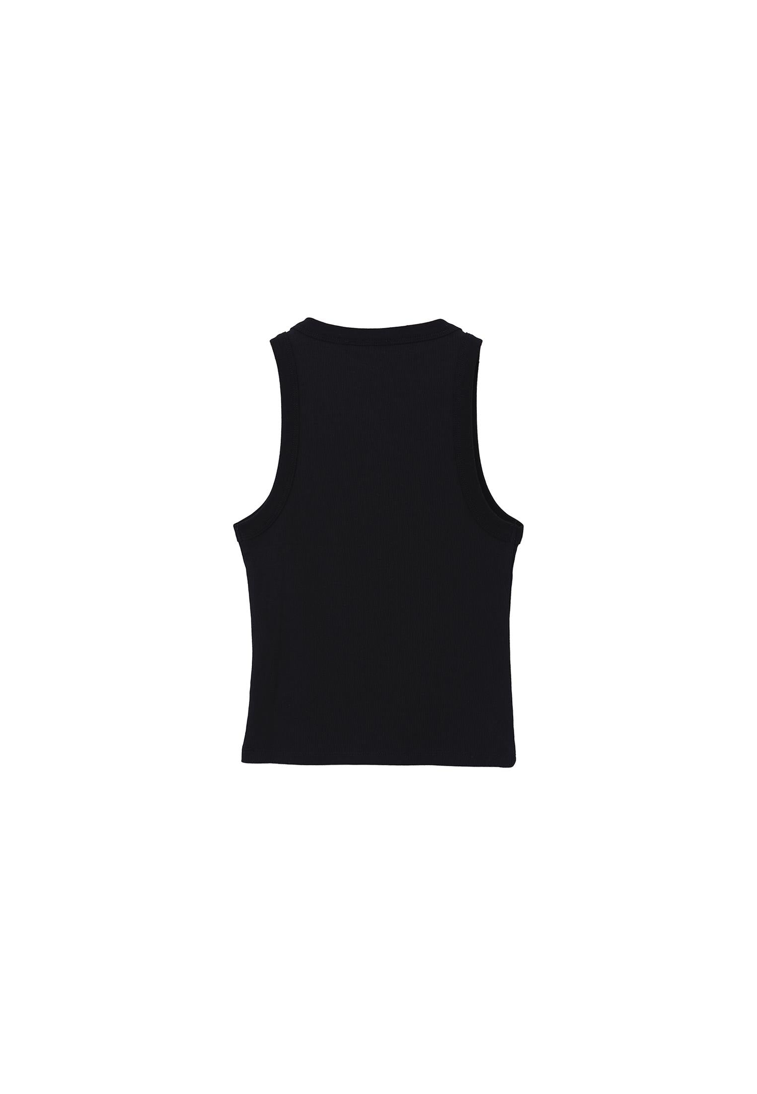 Halter Neck Sleeveless Tank - BLACK