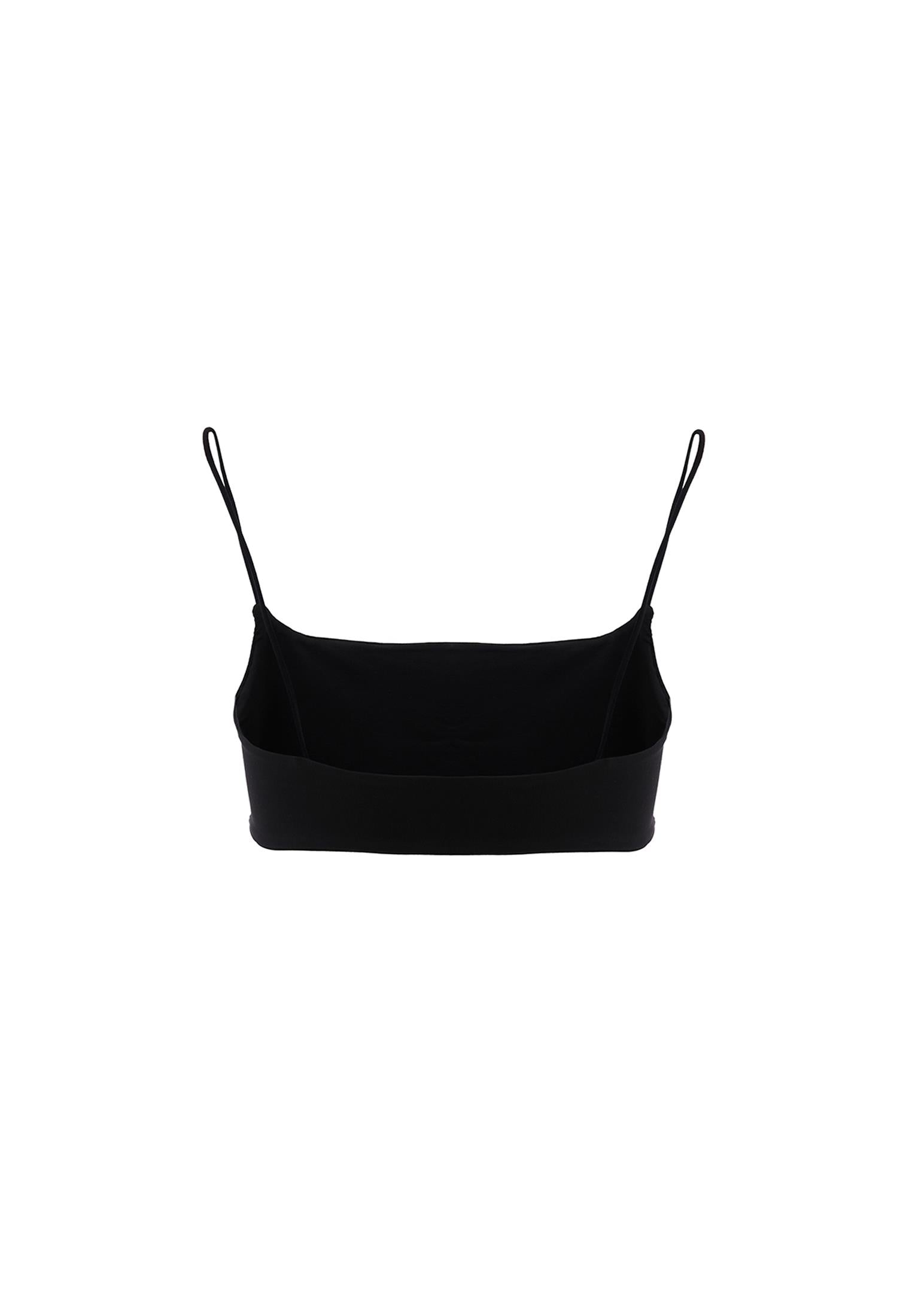 Square Neck Bodycon Bustier - BLACK