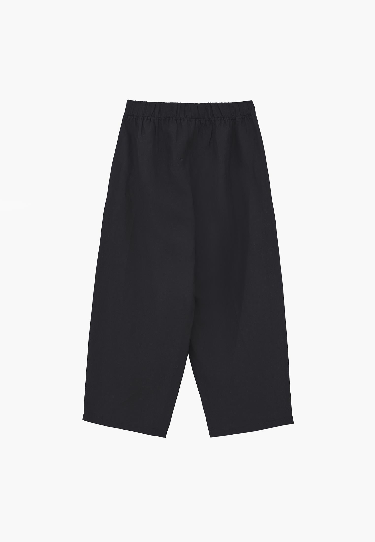 Balloon Form Elastic High Waist Carrot Pants - BLACK